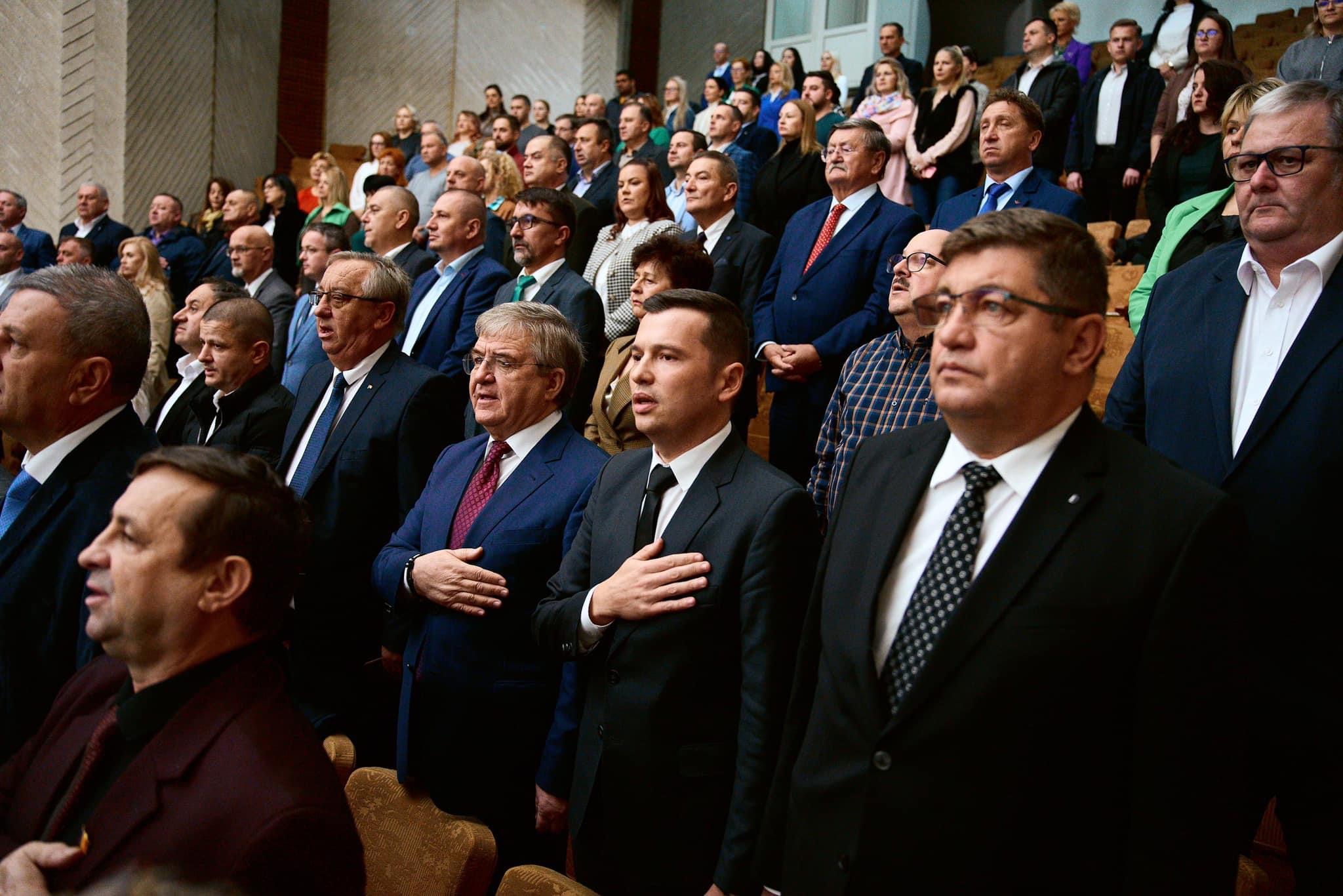 FOTO. Ceremonia de investire a noului Consiliu Județean Satu Mare! PSD Satu Mare a obținut 8 mandate de consilieri județeni