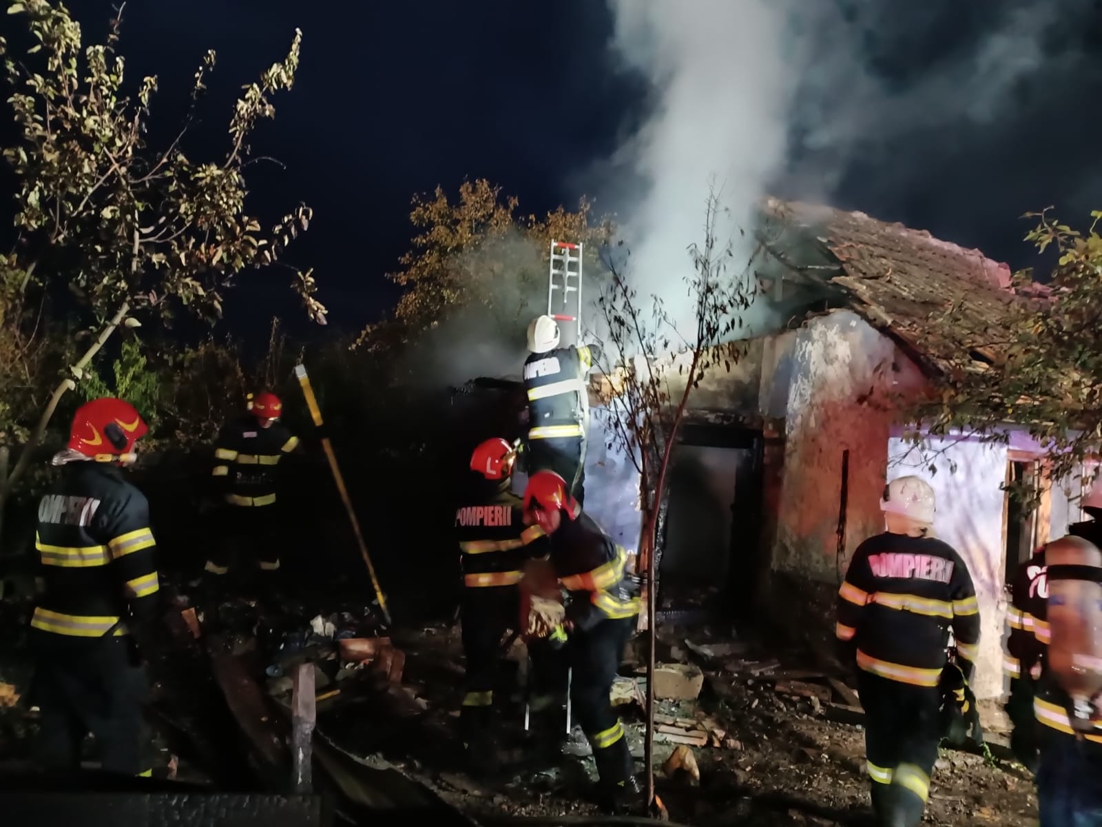 Misiune pentru stingerea unei case de locuit în municipiul Carei,  fără victime.