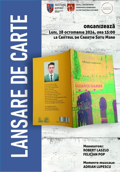 EDITIO LIBRI. Lansare de carte: „Gloanțe Oarbe” de Adrian Lupescu