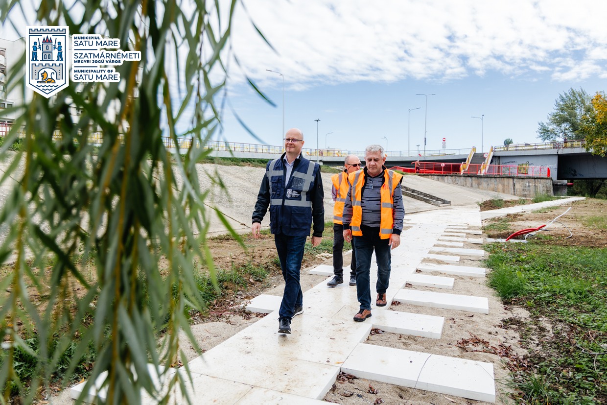 FOTO. Zonă de promenadă pe malul Someșului la Satu Mare