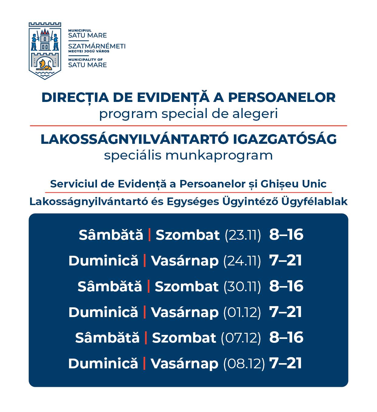 Program special la Serviciul de Evidență a Persoanelor și Ghișeu Unic cu ocazia alegerilor electorale