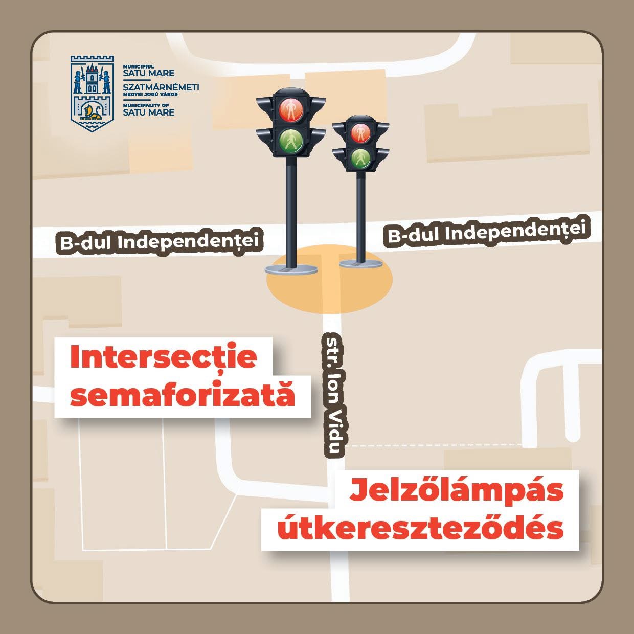Instalația de semaforizare din intersecția Bulevardului Independenței cu strada Ion Vidu va fi pusă în funcțiune.