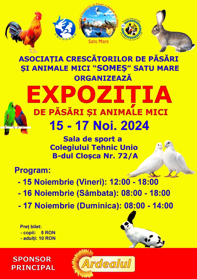 Expoziția anuală de păsări și animale mici la Satu Mare