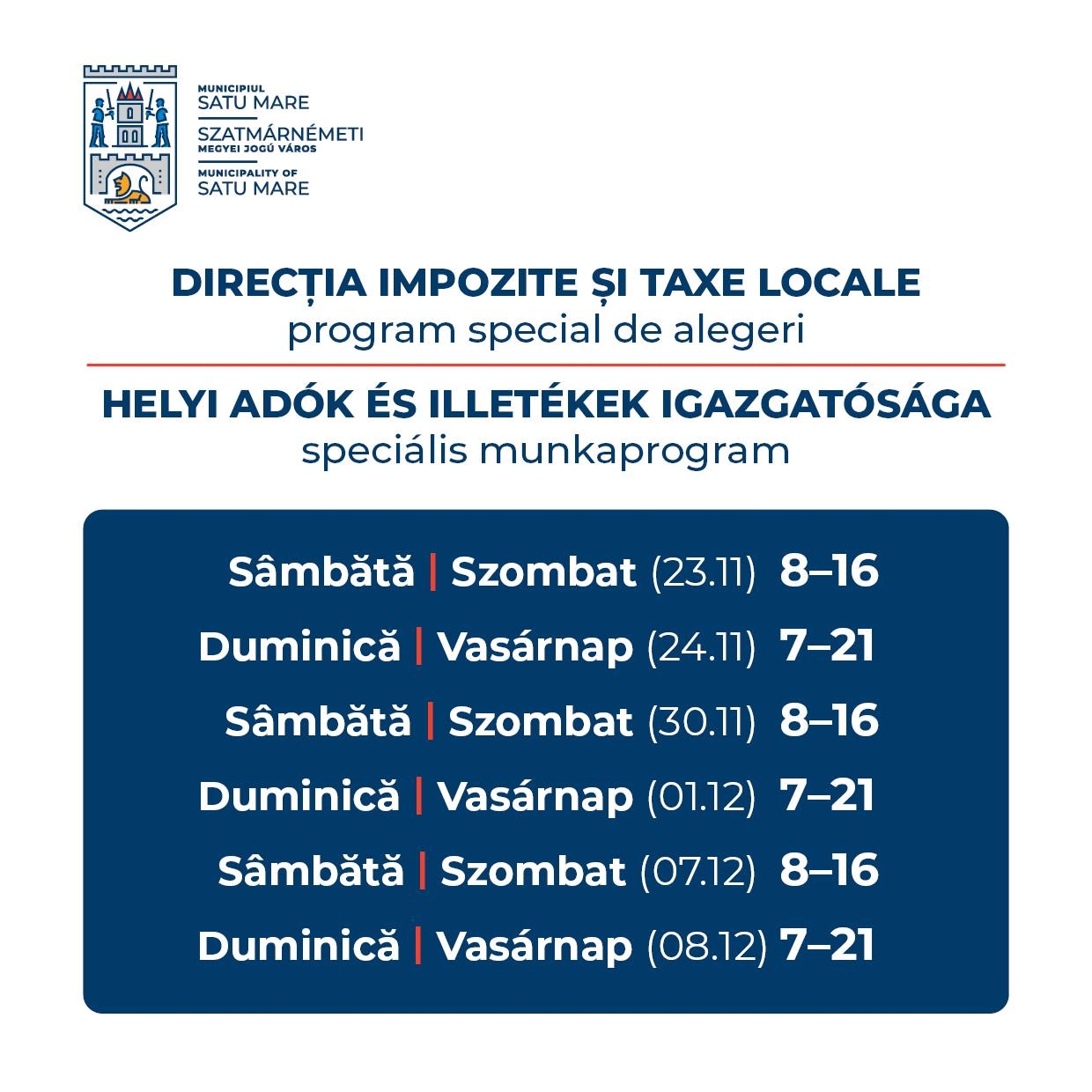 Casieriile DITL din Complexul Someșul au program special cu ocazia alegerilor electorale