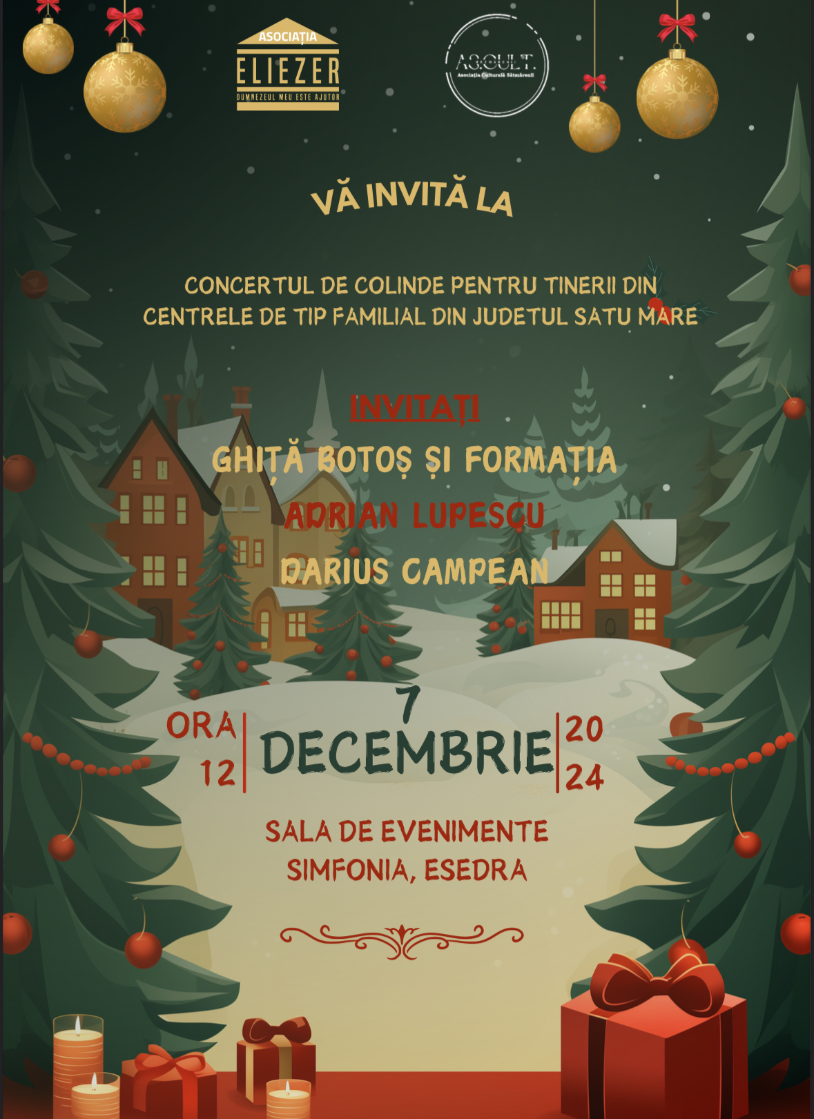 Concert de colinde pentru tinerii din centrele de tip familial din județul Satu Mare