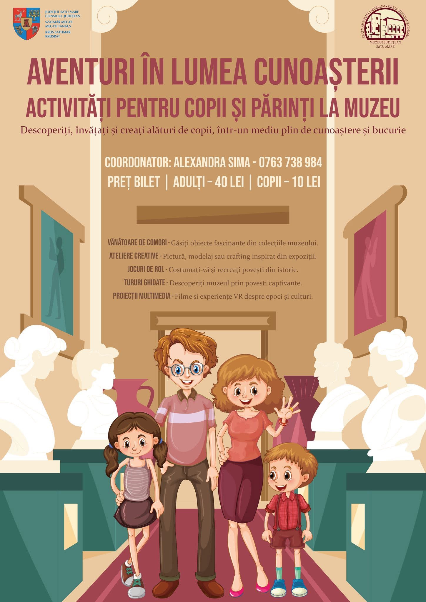 „Aventuri în lumea cunoașterii” - Activități pentru copii și părinți la muzeu