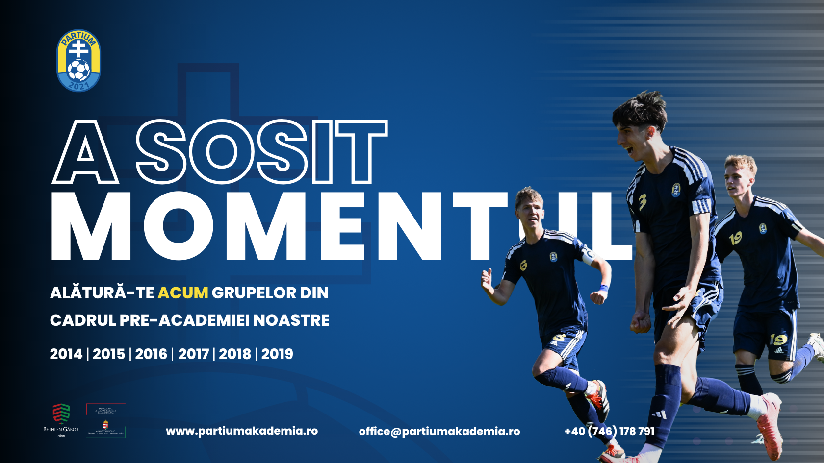 Înscrie-te acum la Academia de Fotbal Partium!