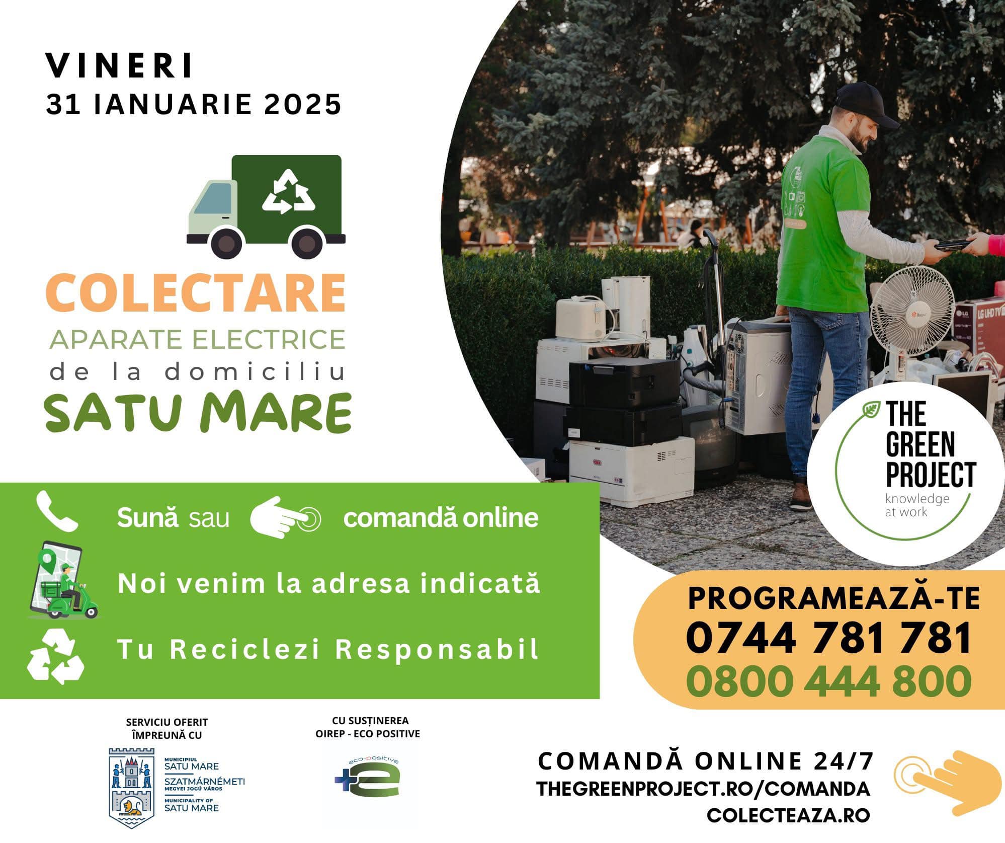 Colectare aparate electrice la Satu Mare – Vineri, 31 ianuarie 2025
