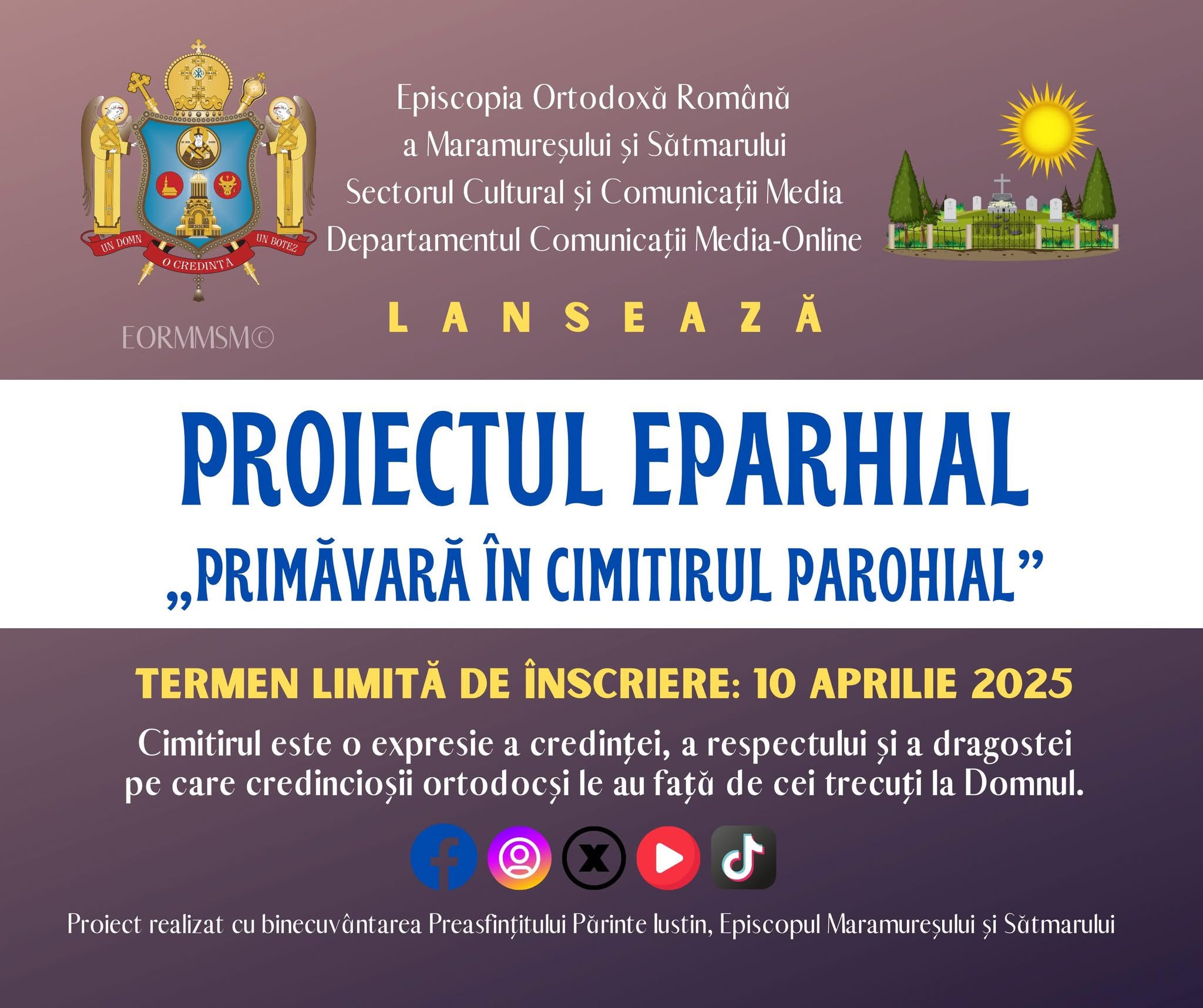 Proiect Eparhial - „Primăvară în cimitirul parohial”. Cele mai frumoase și îngrijite cimitire din județ vor fi premiate.