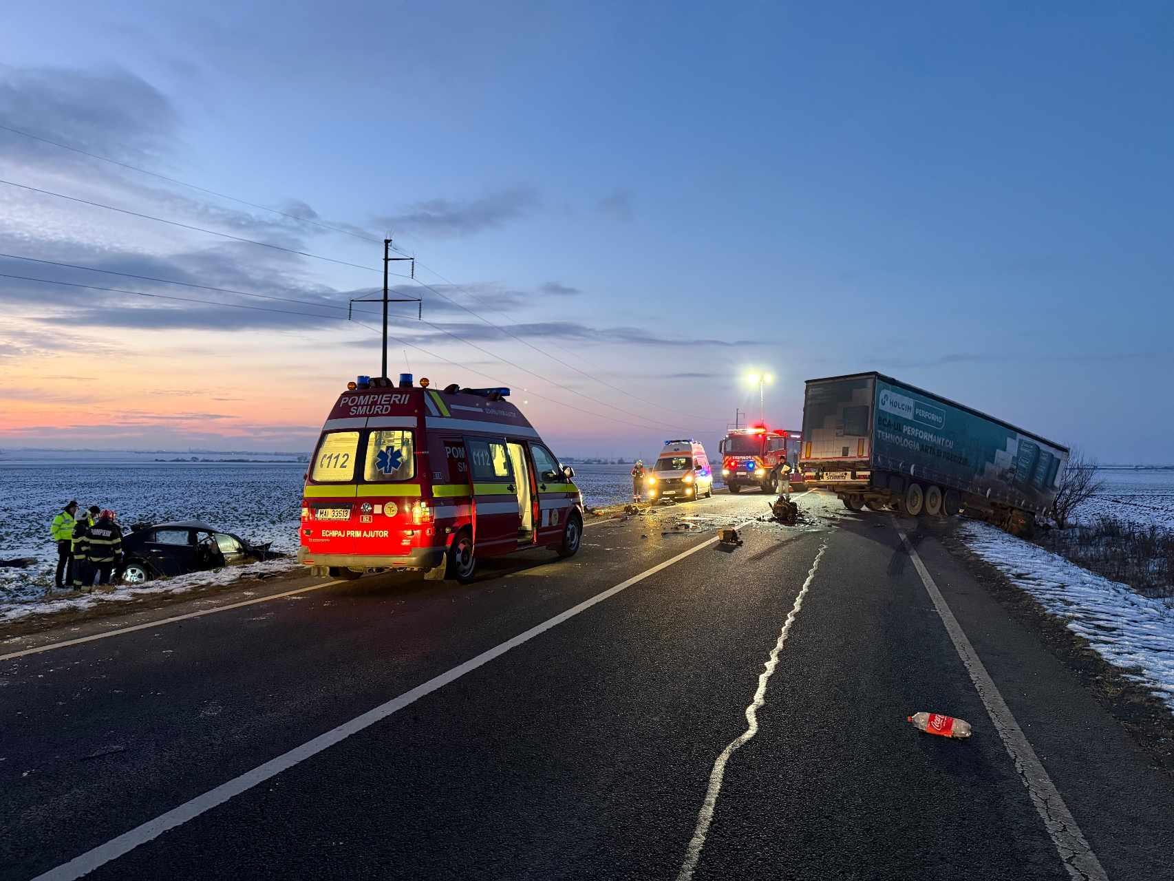 Accidente pe bandă rulantă în zona Moftin - Carei. Un bărbat a decedat