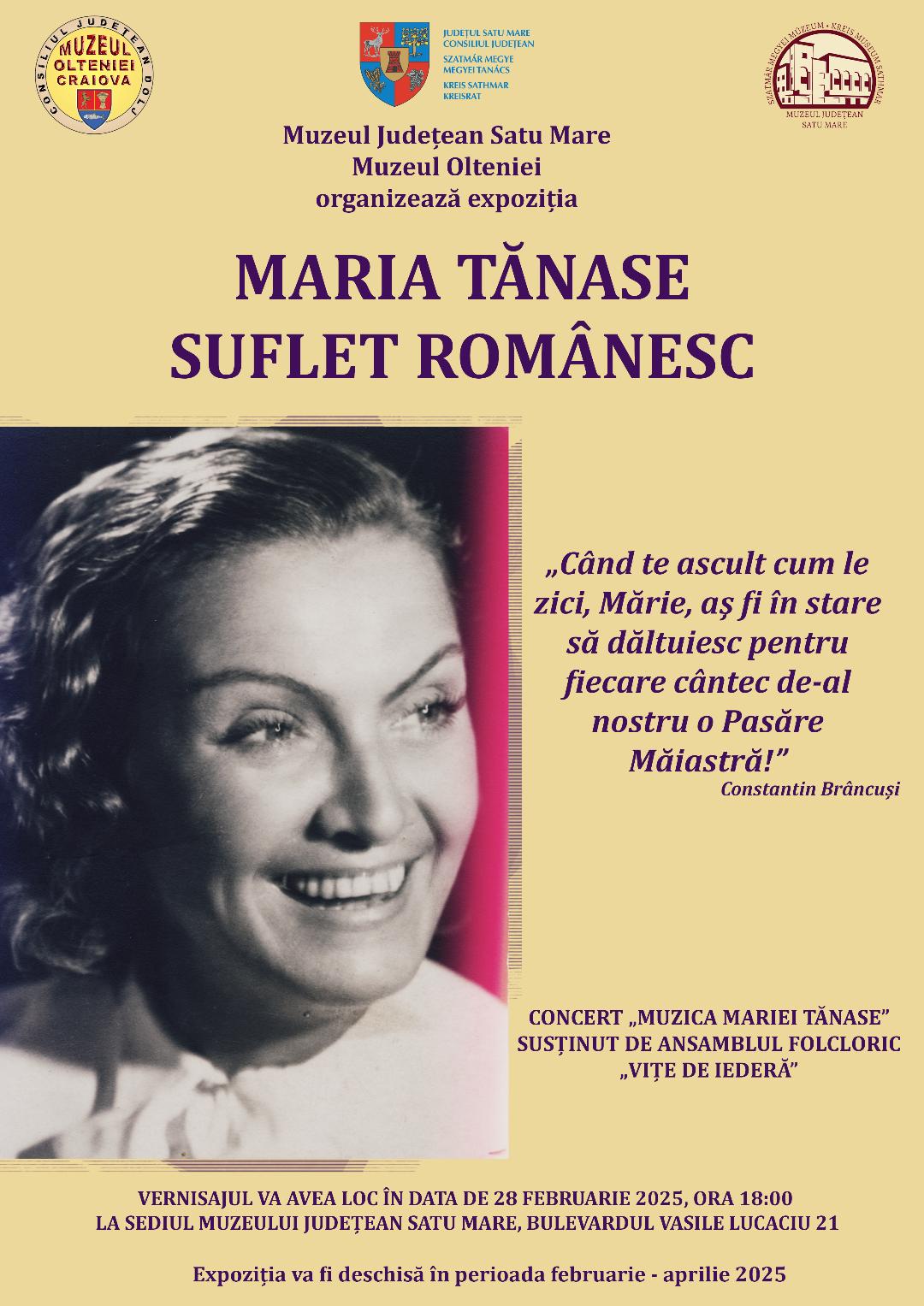 Vernisaj la Muzeul Județean: ”MARIA TĂNASE. SUFLET ROMÂNESC”