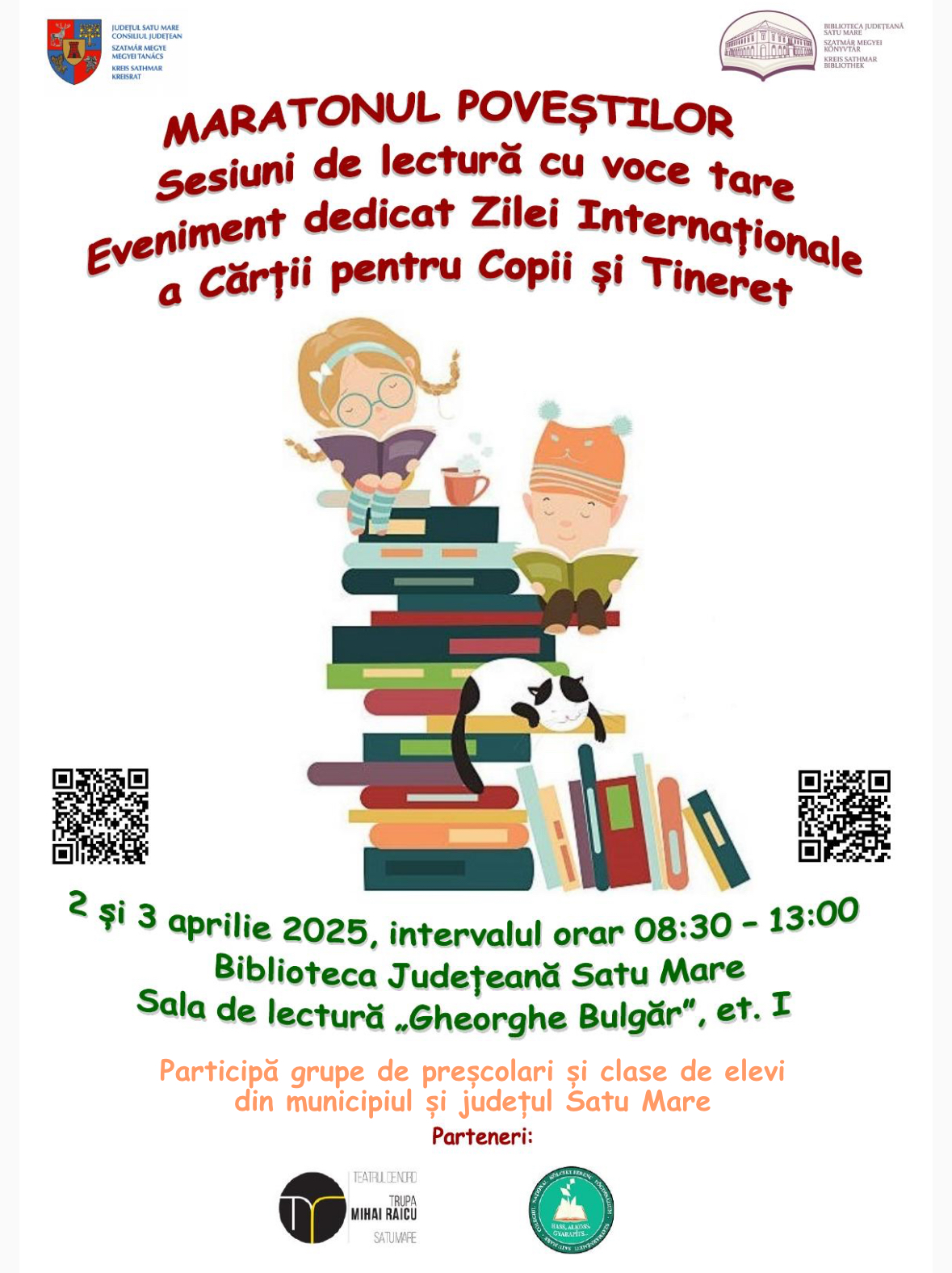 ,,Maratonul poveştilor"-   eveniment dedicat Zilei Internaționale a Cărții pentru Copii şi Tineret