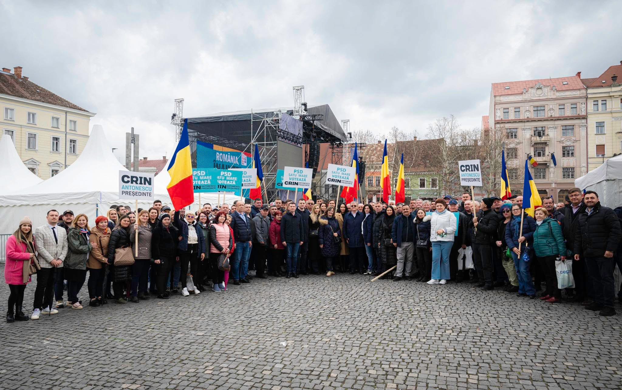 FOTO. Peste 500 de social democrați sătmăreni prezenți la mitingul impresionant de susținere a candidatului CRIN ANTONESCU!