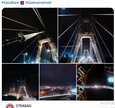 Strabag se mândrește cu noul pod peste Someș! Podul hobanat din Satu Mare, o capodoperă arhitecturală: „Este o operă de artă!”