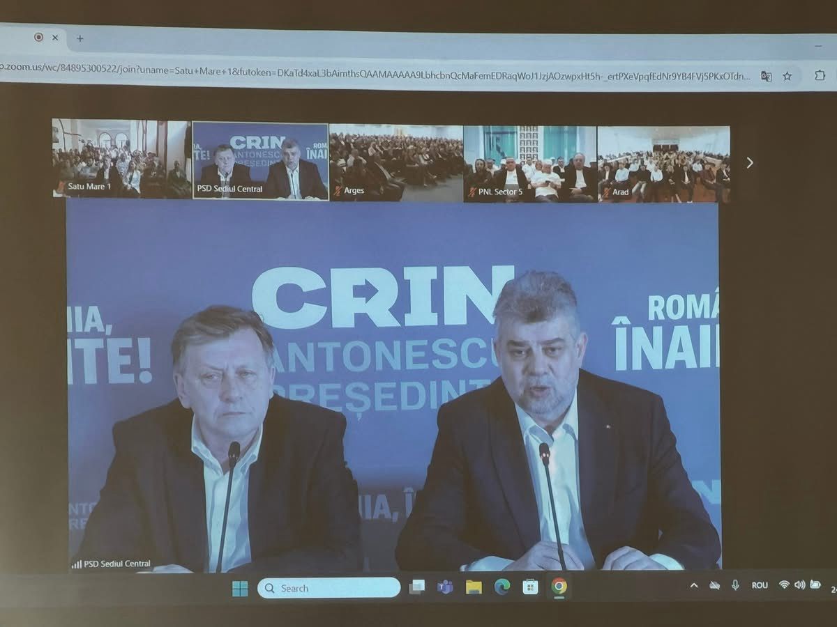 Reuniune comună a PSD,PNL și UDMR sub egida  Alianței Electorale „România ÎNAINTE”.