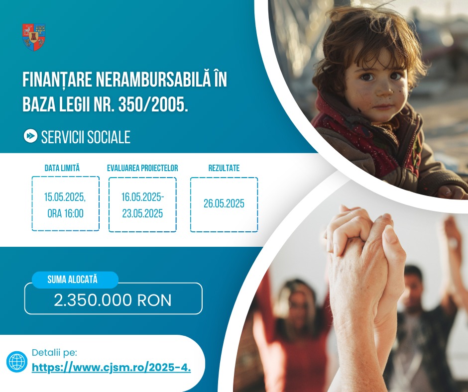 ONG-urile care oferă servicii sociale pot depune proiecte la Consiliul Județean pentru finanțare nerambursabilă