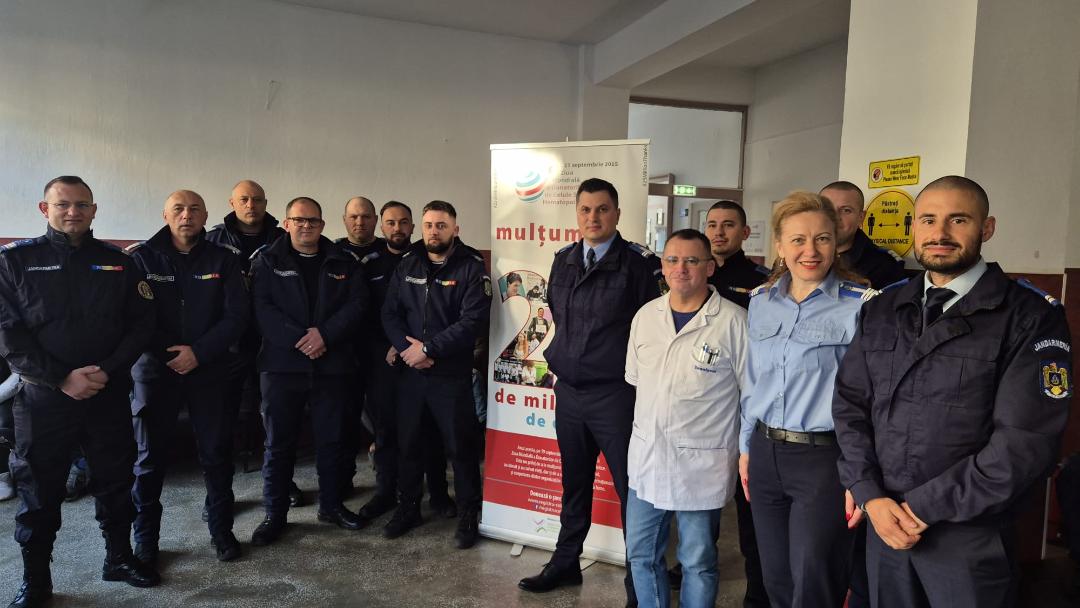 Jandarmii sătmăreni, donatori de speranță: Un gest nobil înainte de Ziua Jandarmeriei Române