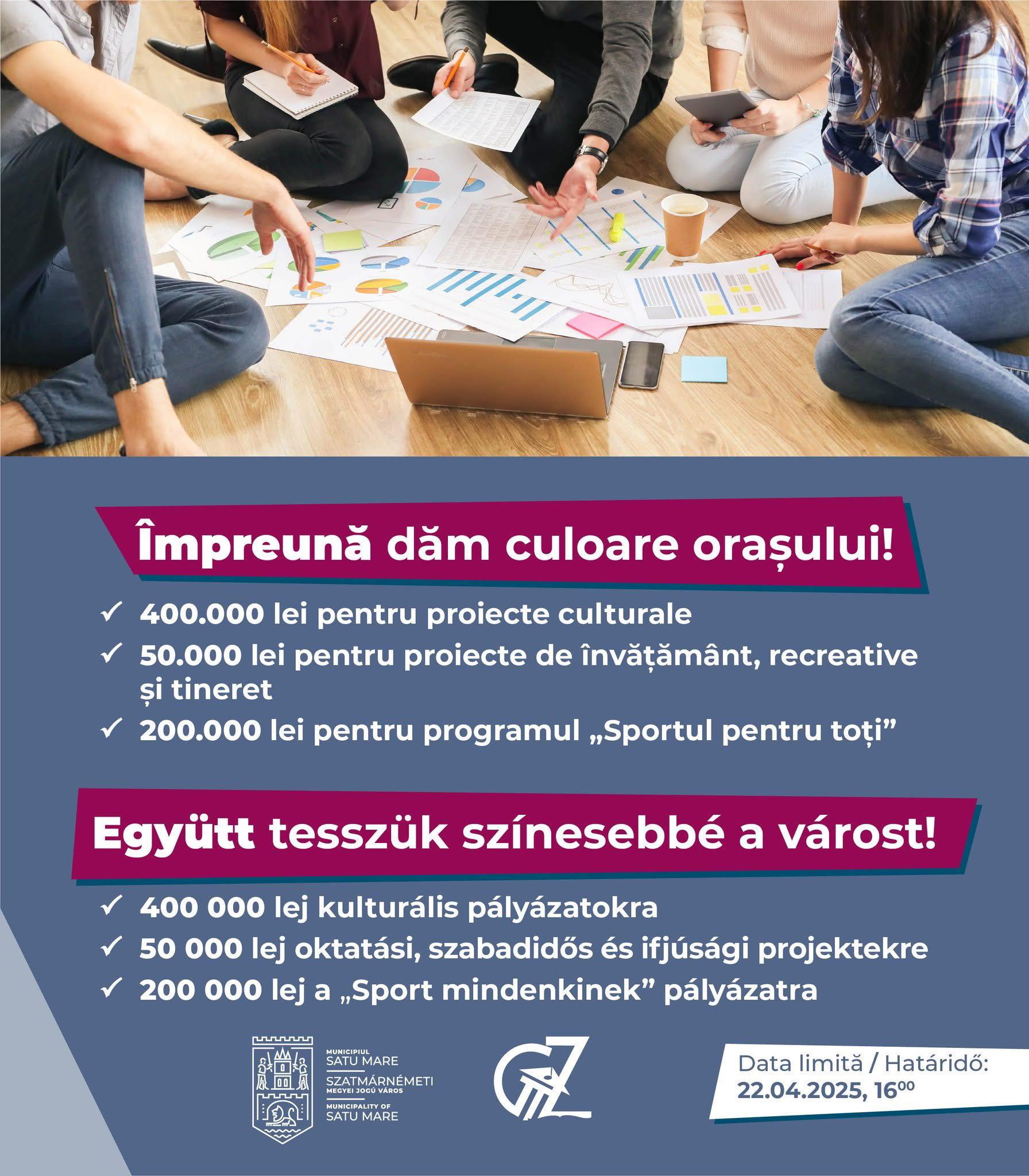 Concurs de proiecte cu finanțări nerambursabile: Împreună dăm culoare orașului