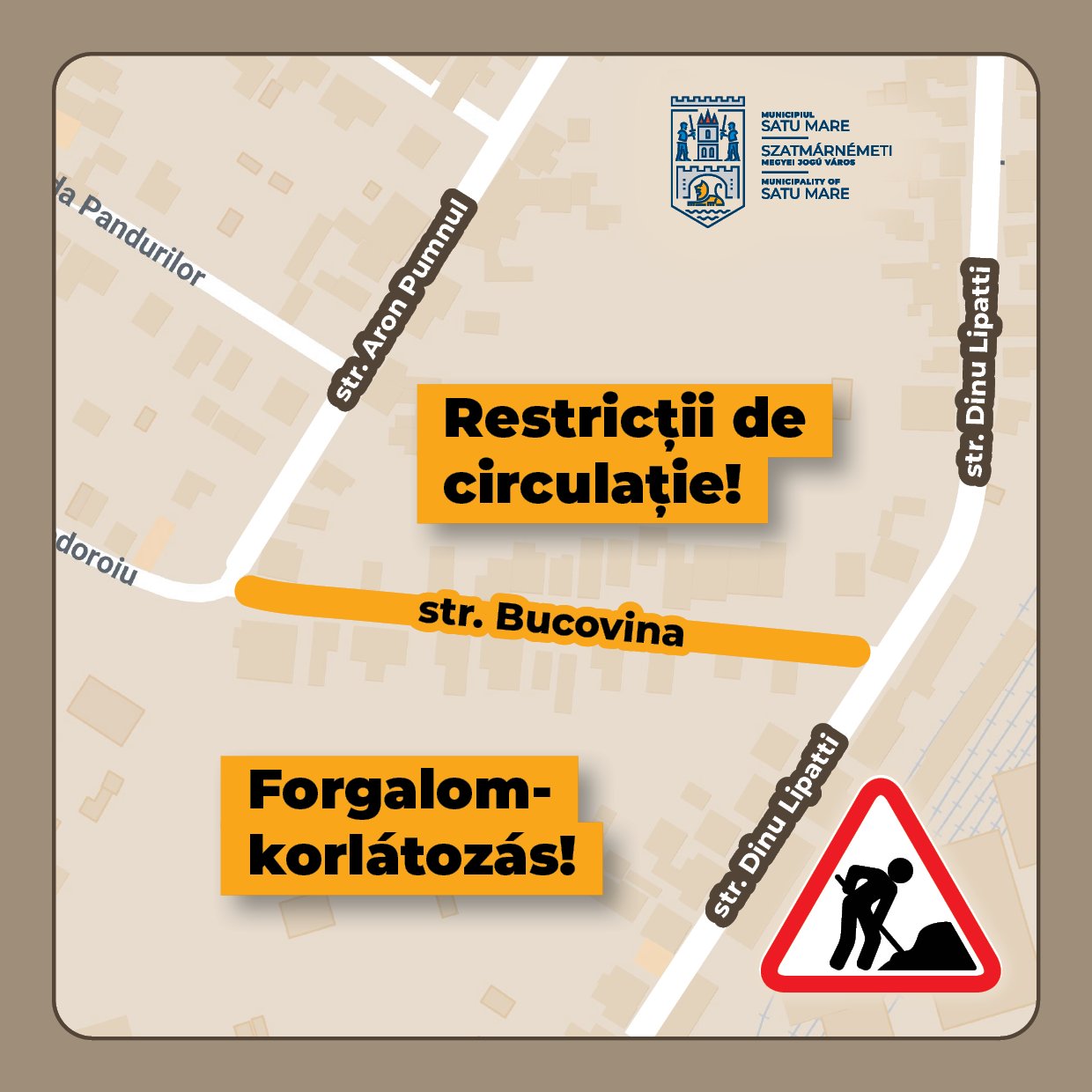 Restricții temporare de circulație pe strada Bucovina