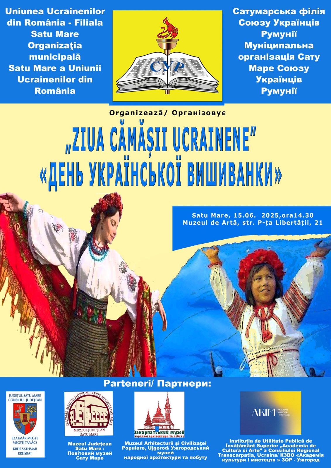 Uniunea Ucrainenilor din România – Filiala Satu Mare organizează ,,Ziua cămășii ucrainene”