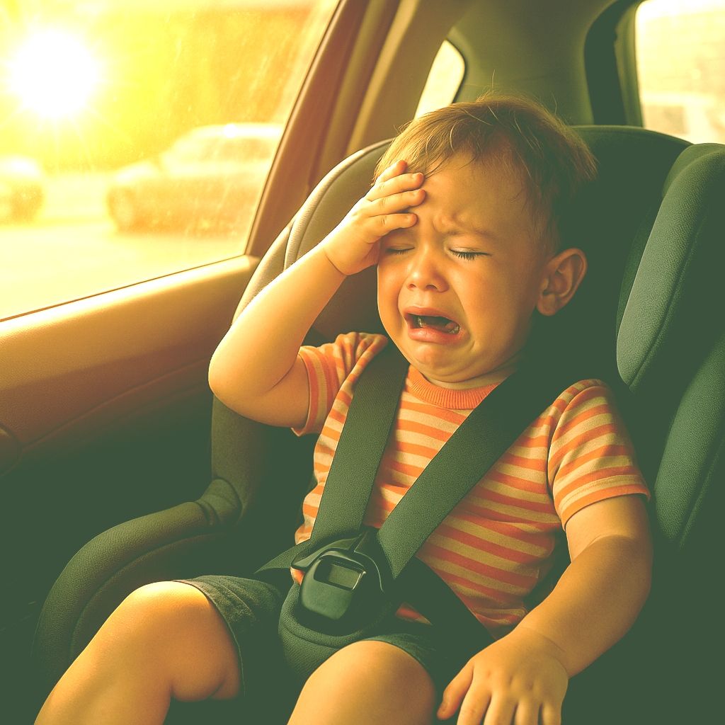 Pericol mortal pe timp de caniculă: Nu lăsa niciodată copilul singur în mașină!