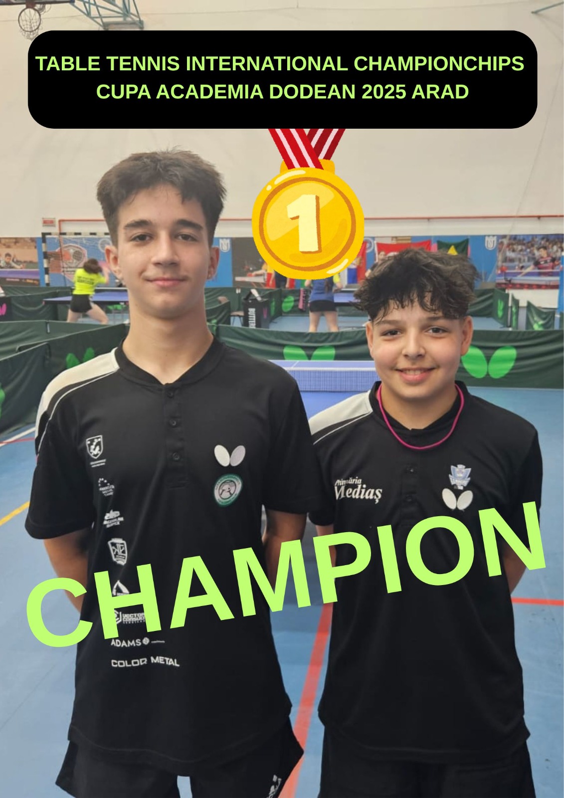 TENIS DE MASĂ  : Albert Czigler de la Armand Supur, pe primul loc la Cupa Academia Dodean în proba de dublu