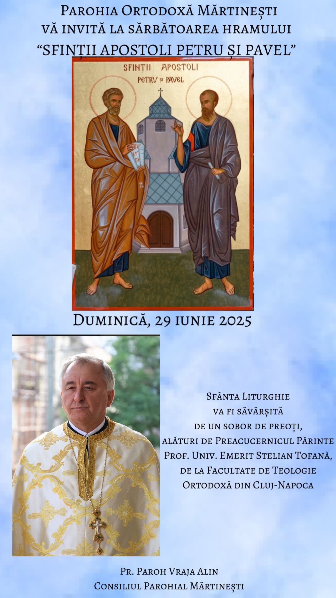 Sărbătoare de suflet la Mărtinești: Hramul Bisericii Ortodoxe – Sfinții Apostoli Petru și Pavel