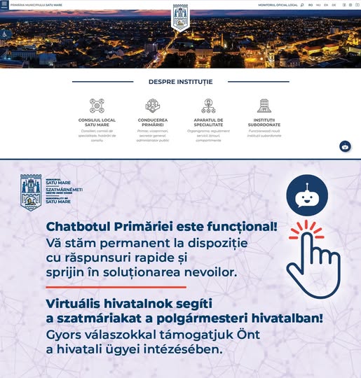 Primăria Satu Mare lansează un Chat cu Inteligență Artificială pentru a sprijini cetățenii