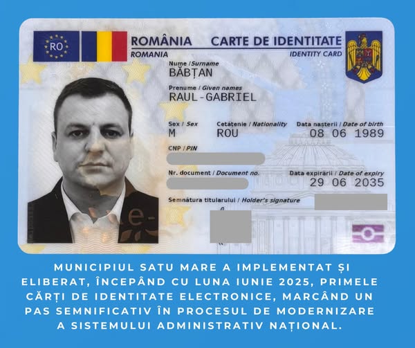 Viceprimarul Raul Băbțan: ,,𝐏𝐞𝐬𝐭𝐞 𝟒𝟎𝟎 𝐝𝐞 𝐜𝐚̆𝐫𝐭̦𝐢 𝐞𝐥𝐞𝐜𝐭𝐫𝐨𝐧𝐢𝐜𝐞 𝐝𝐞 𝐢𝐝𝐞𝐧𝐭𝐢𝐭𝐚𝐭𝐞, 𝐞𝐦𝐢𝐬𝐞 𝐢̂𝐧 𝐦𝐮𝐧𝐢𝐜𝐢𝐩𝐢𝐮𝐥 𝐒𝐚𝐭𝐮 𝐌𝐚𝐫𝐞”