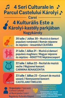 Patru seri culturale în Parcul Castelului Károlyi – Carei