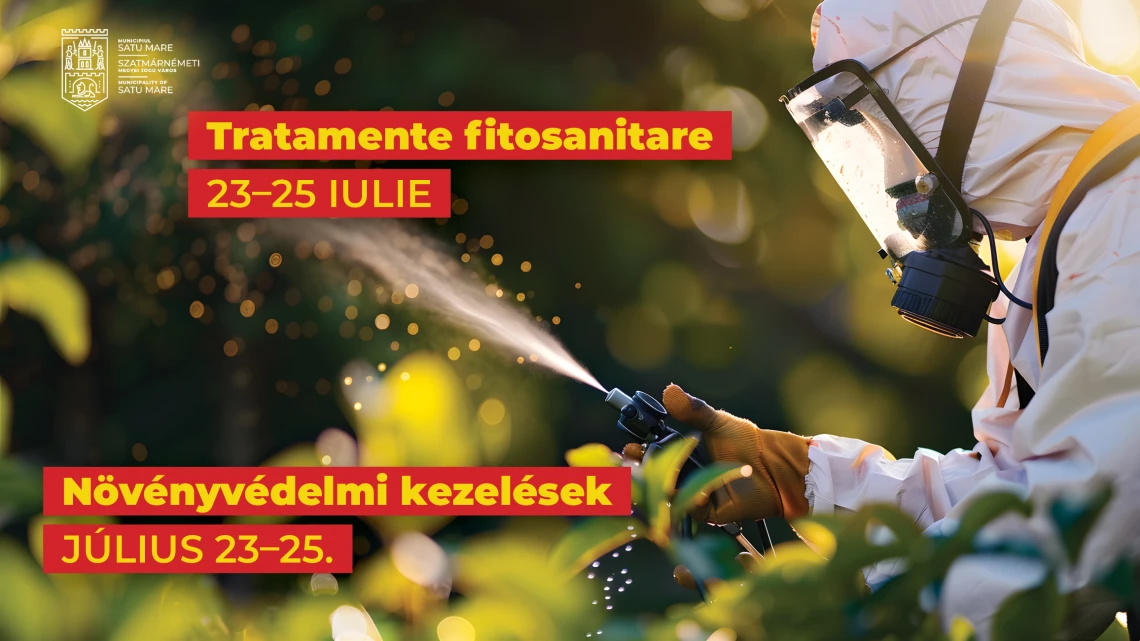 Continuă tratamentele fitosanitare la arborii de pe domeniul public al municipiului Satu Mare