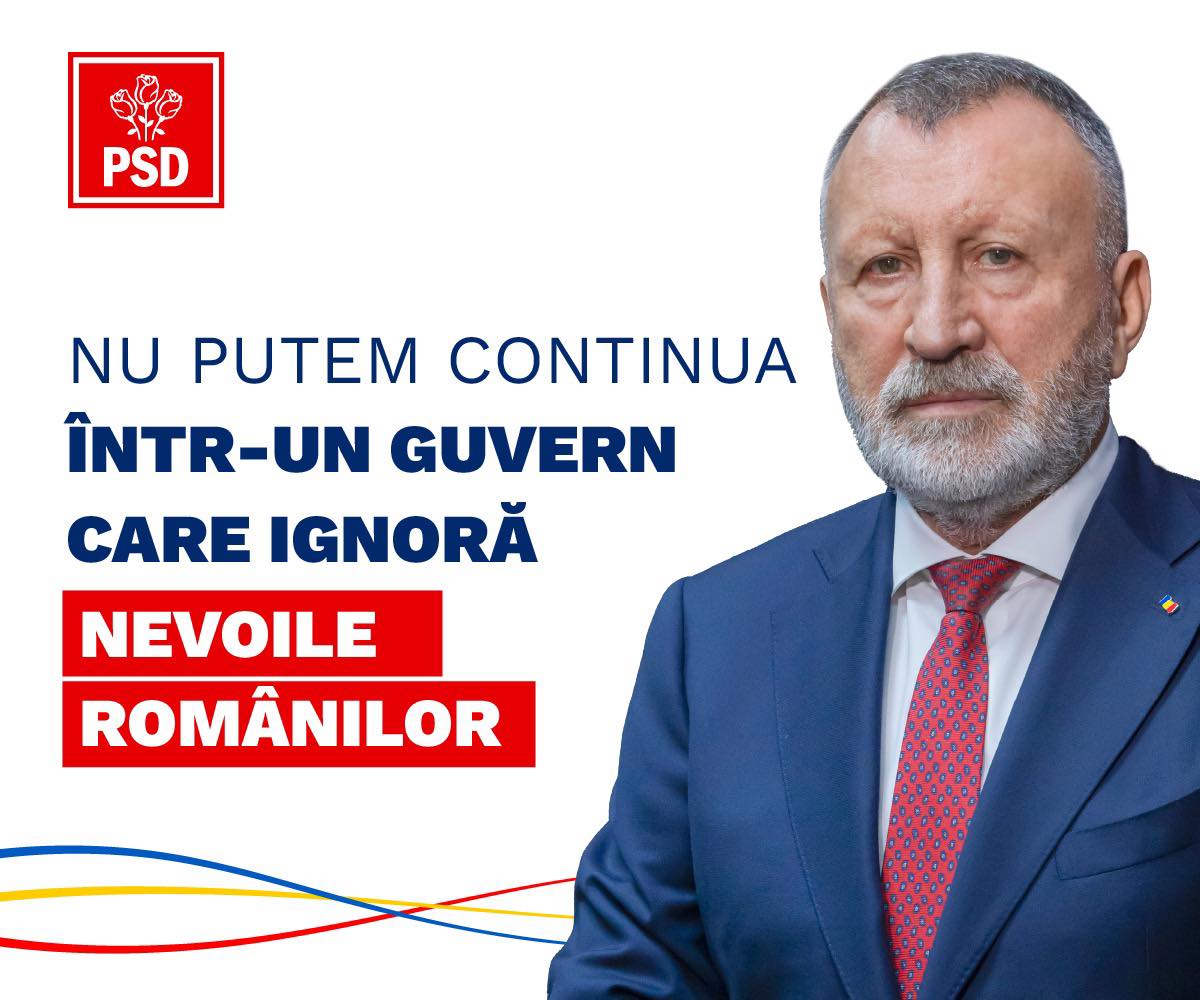 CRIZĂ. PSD amenință cu ieșirea de la guvernare: „Nu putem continua într-un guvern care ignoră nevoile românilor!”