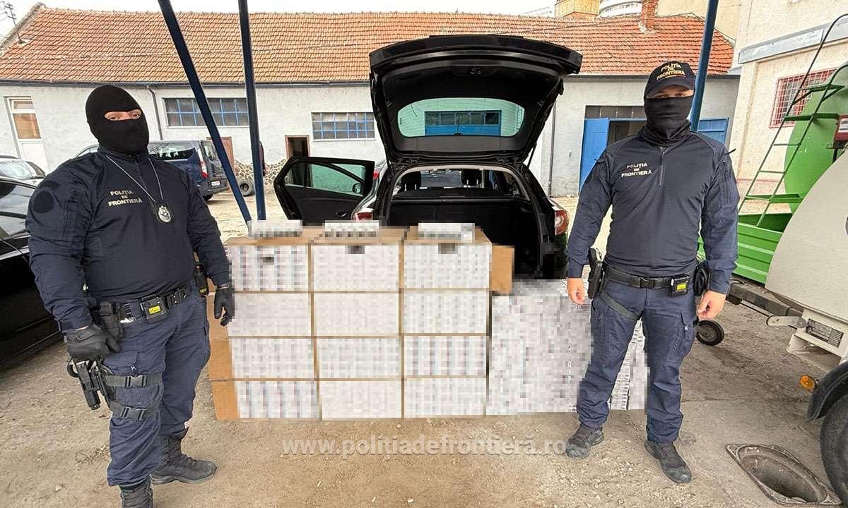 Țigări în valoare de 145.000 de lei, descoperite în mașina unui cetățean maghiar