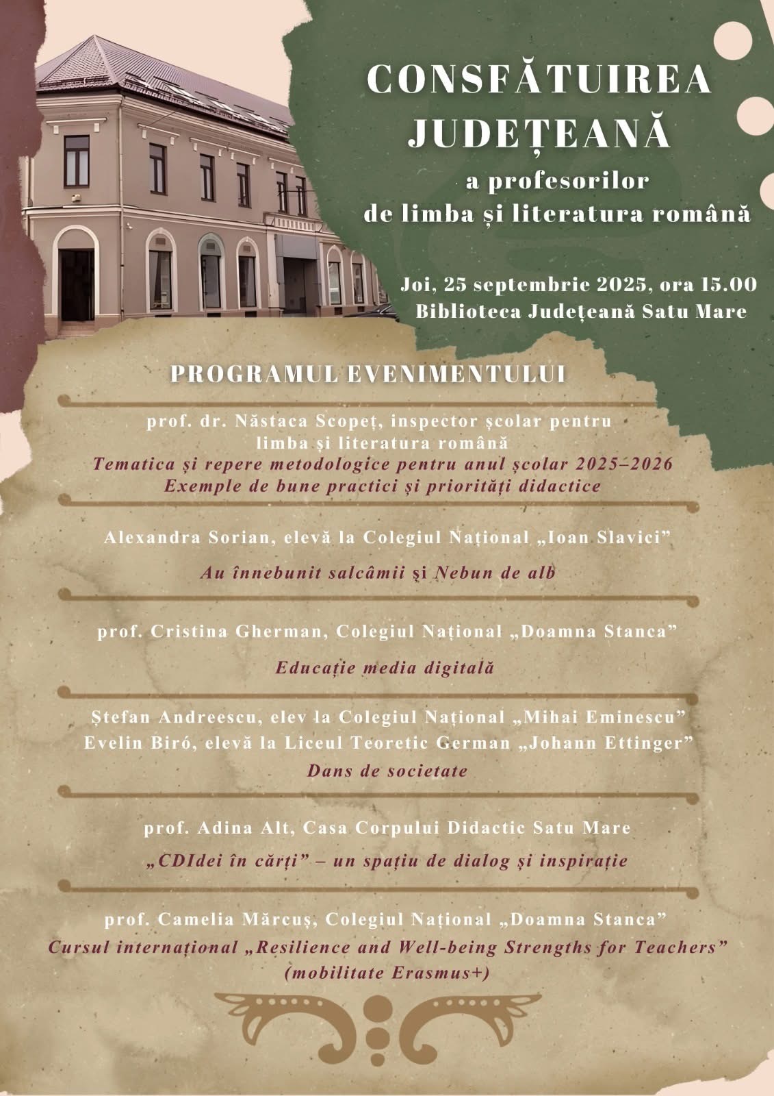 Consfătuirea județeană a profesorilor de limba și literatura română la Satu Mare