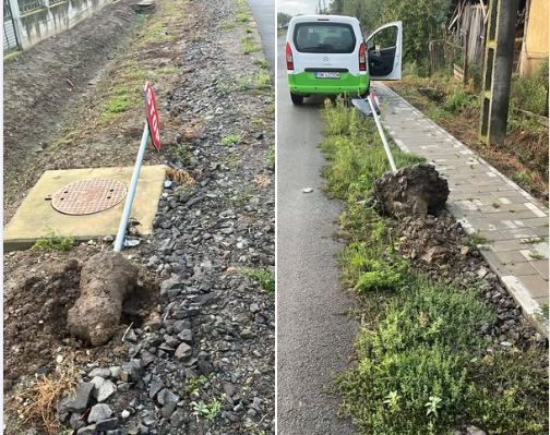 Vandali de Medieșu Aurit: când bărbăția se măsoară în semne  de circulație culcate la pământ