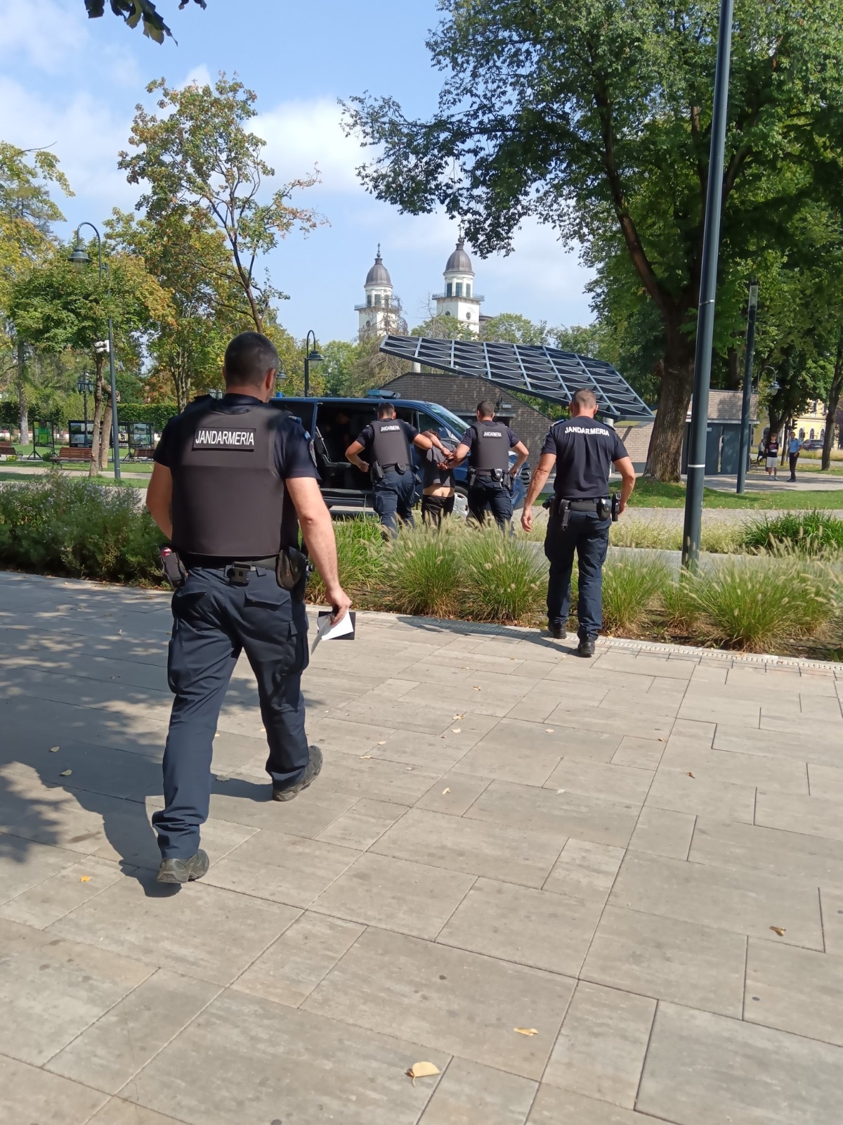 Intervenție a jandarmilor sătmăreni pe Bulevardul Traian