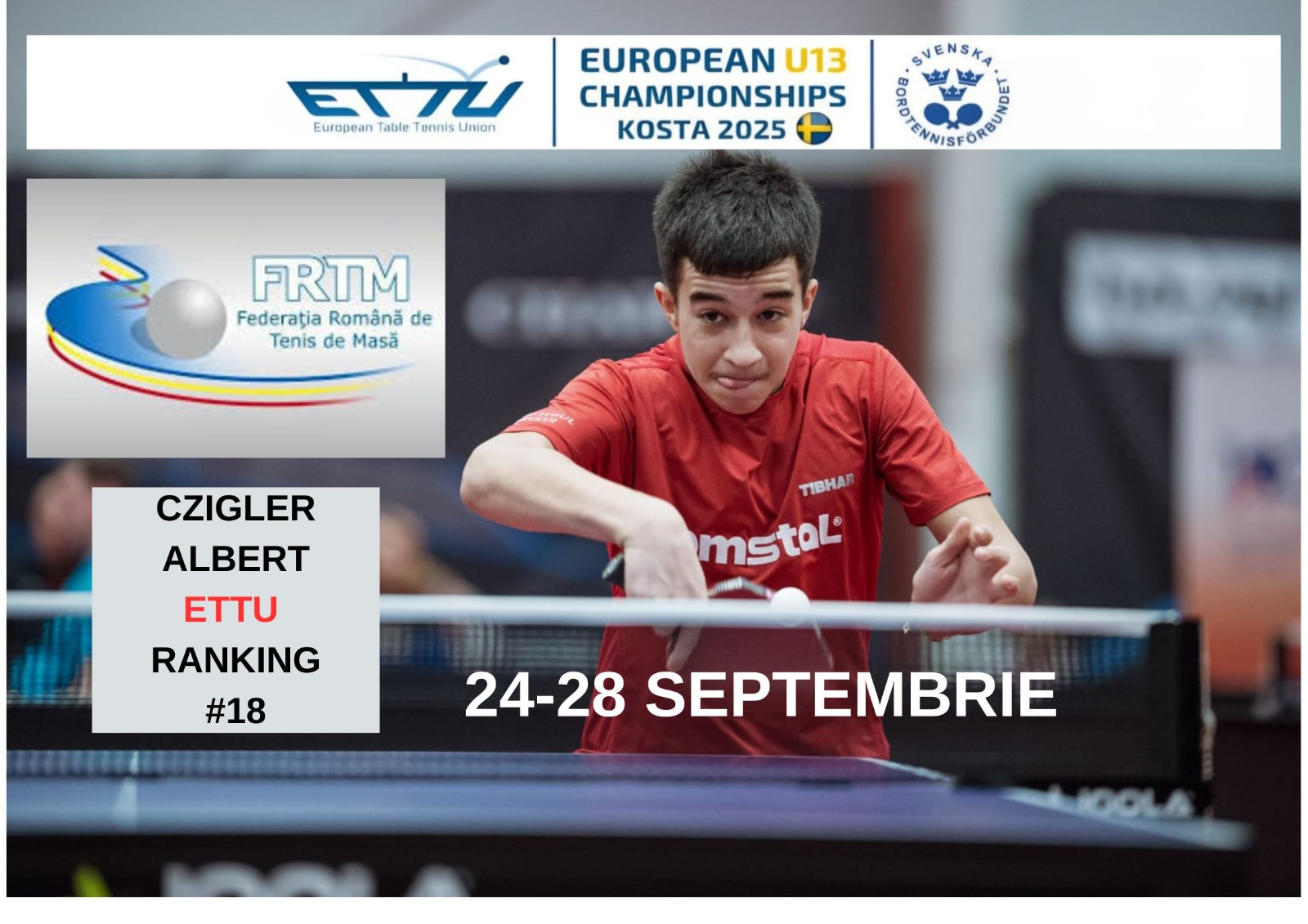 Albert Czigler din Supur,  la Campionatul European U13 din Suedia
