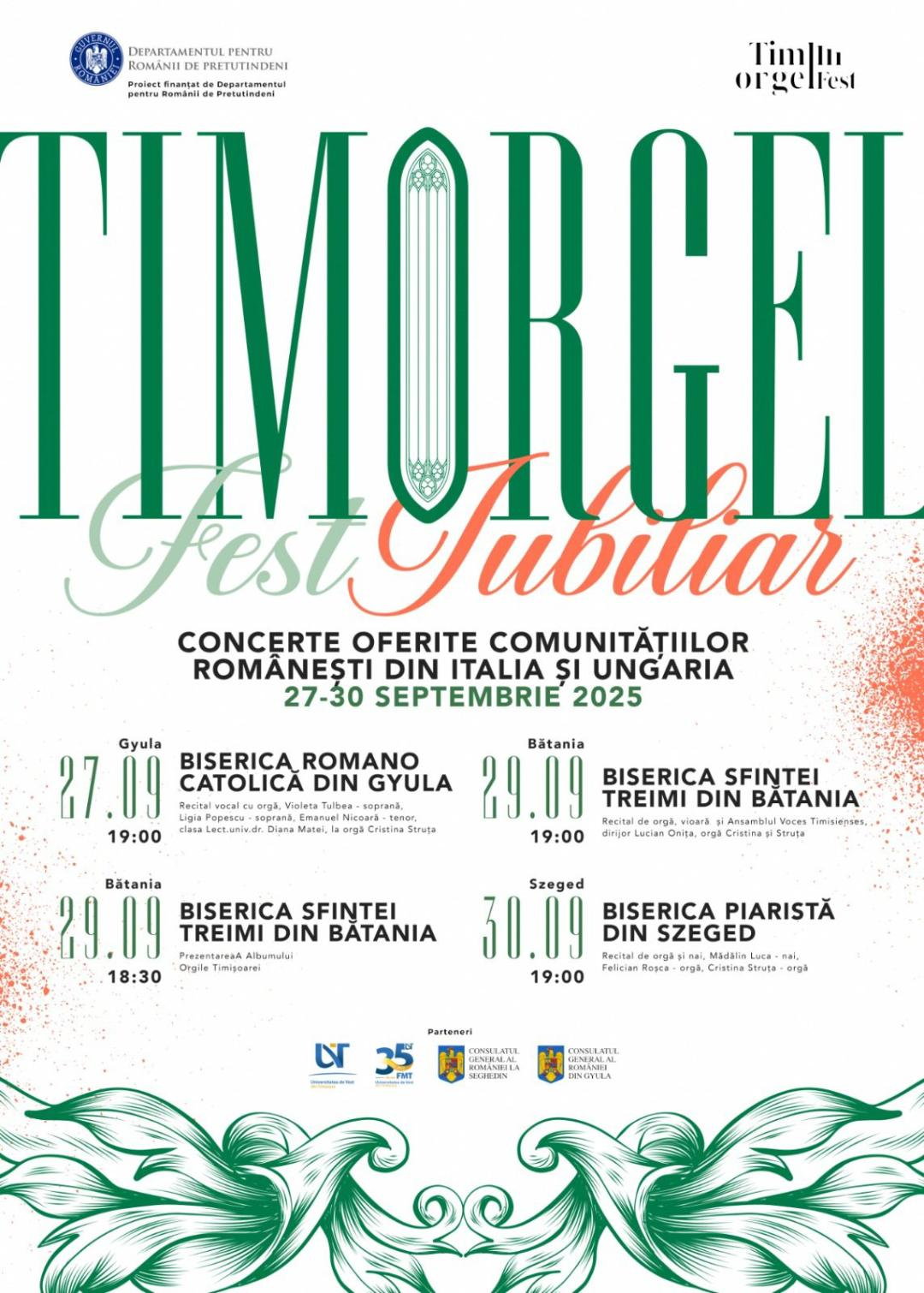 Festivalul de Orgă „TimOrgelFest”  Jubiliar 2025 în Ungaria