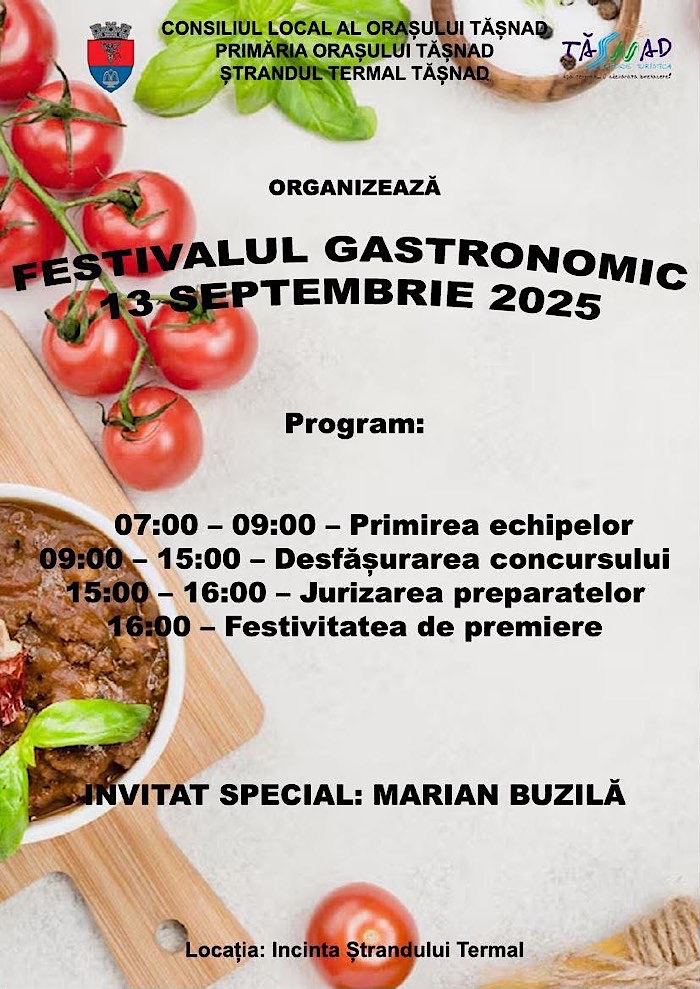 Festivalul Gastronomic de la Tășnad aduce tradiție și savoare în județul Satu Mare