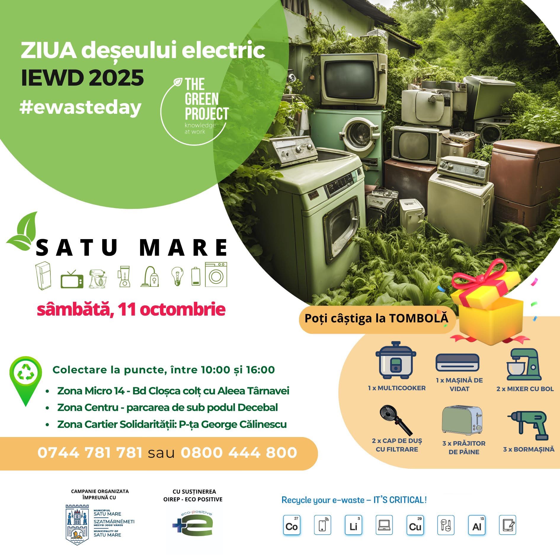 Sătmărenii sunt invitați să predea aparatele electrice vechi în cadrul Zilei Internaționale a Reciclării Deșeurilor Electrice