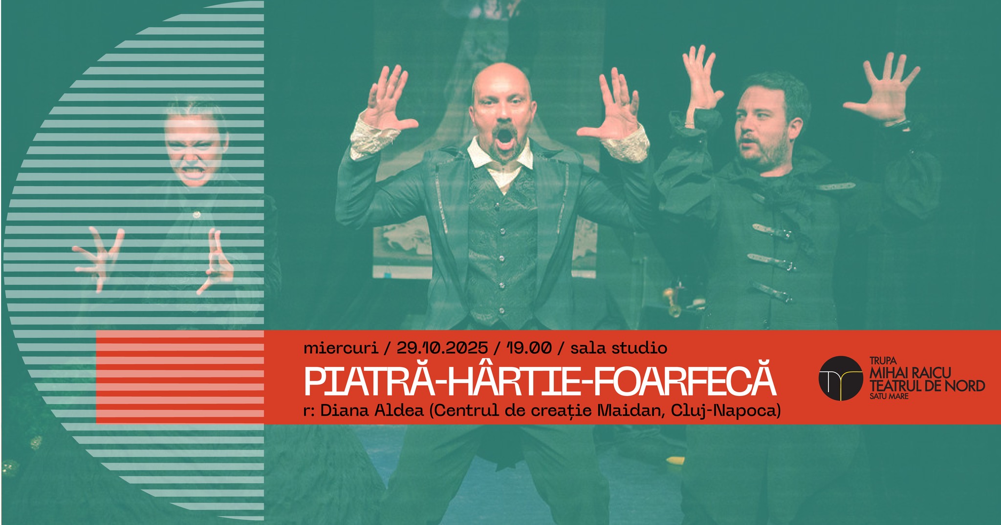 Spectacolul „Piatră-Hârtie-Foarfecă” aduce lumea culiselor teatrului pe scena sătmăreană