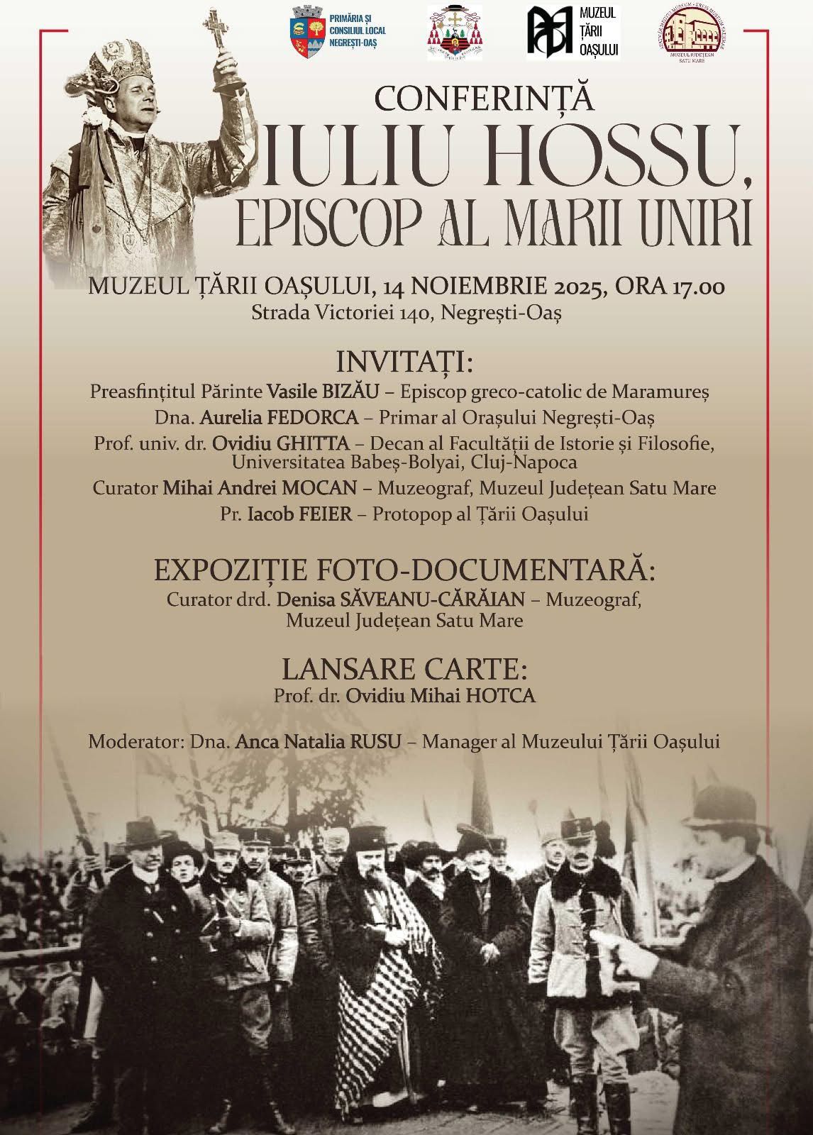 Eveniment dedicat memoriei Episcopului Iuliu Hossu, vestitorul Marii Uniri, la Negrești Oaș