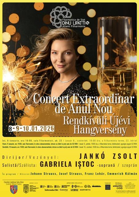 ELEGANȚĂ Filarmonica „Dinu Lipatti” întâmpină Anul Nou cu un Concert Extraordinar în trei seri consecutive