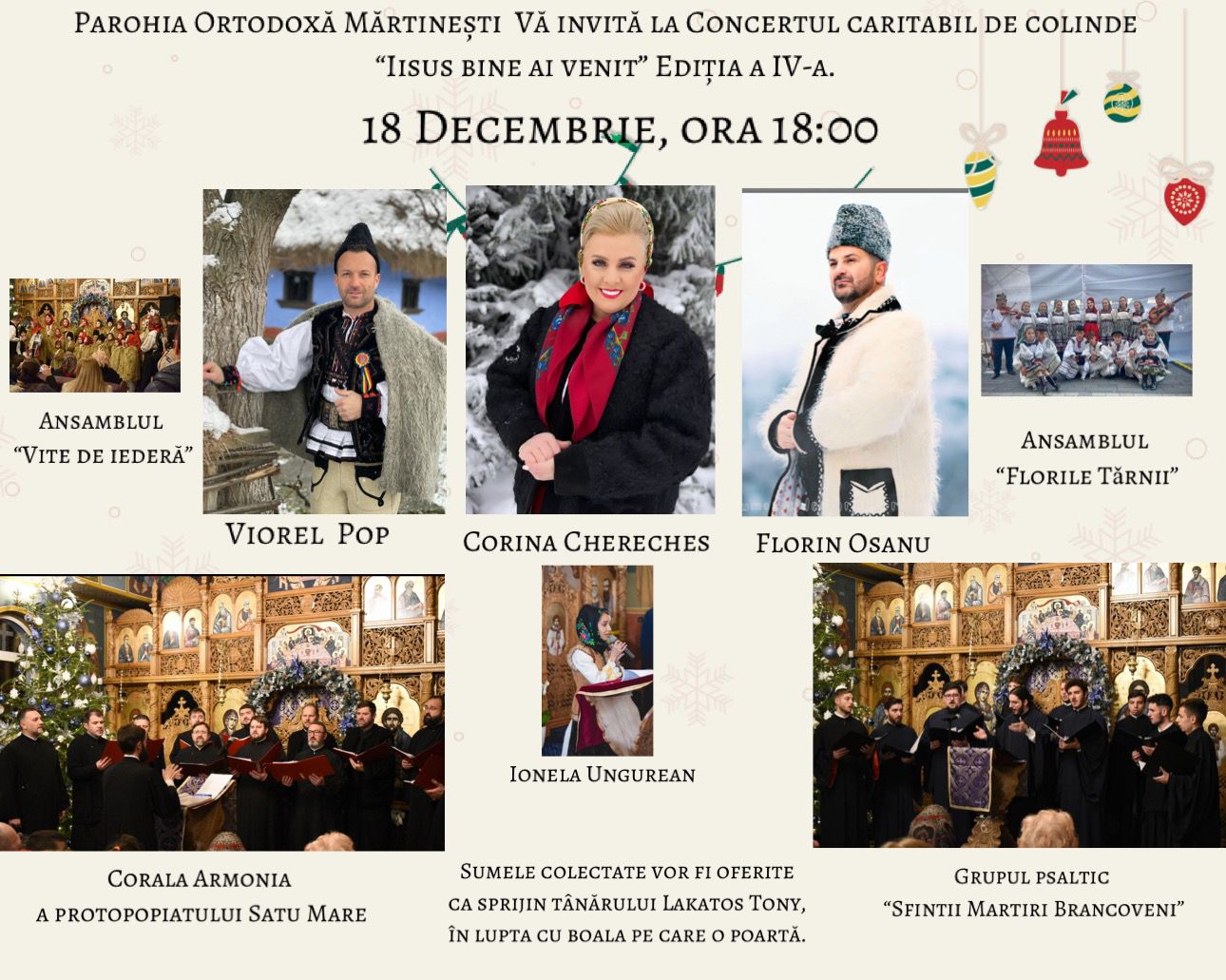 Concertul caritabil de colinde „Iisus bine a venit” – ediția a IV-a, la Mărtinești: tradiție, rugăciune și solidaritate