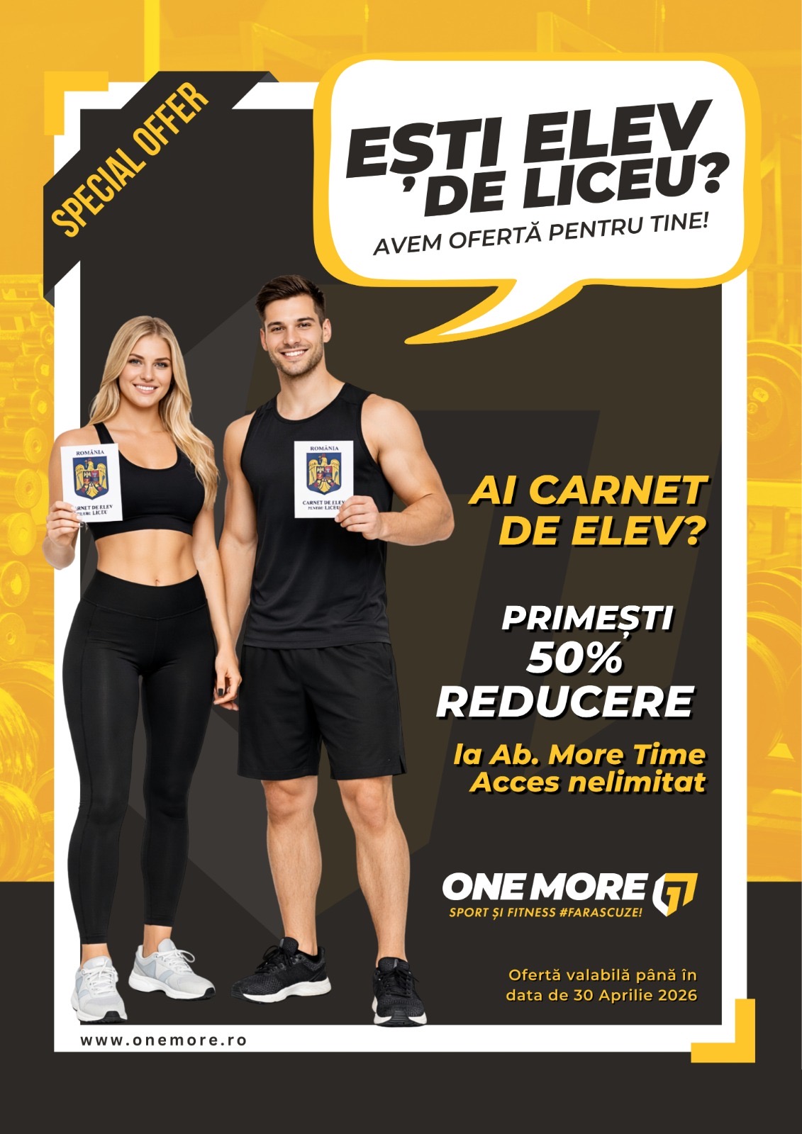 Premieră în Satu Mare: One More oferă abonament Full Time pentru elevi la doar 100 de lei