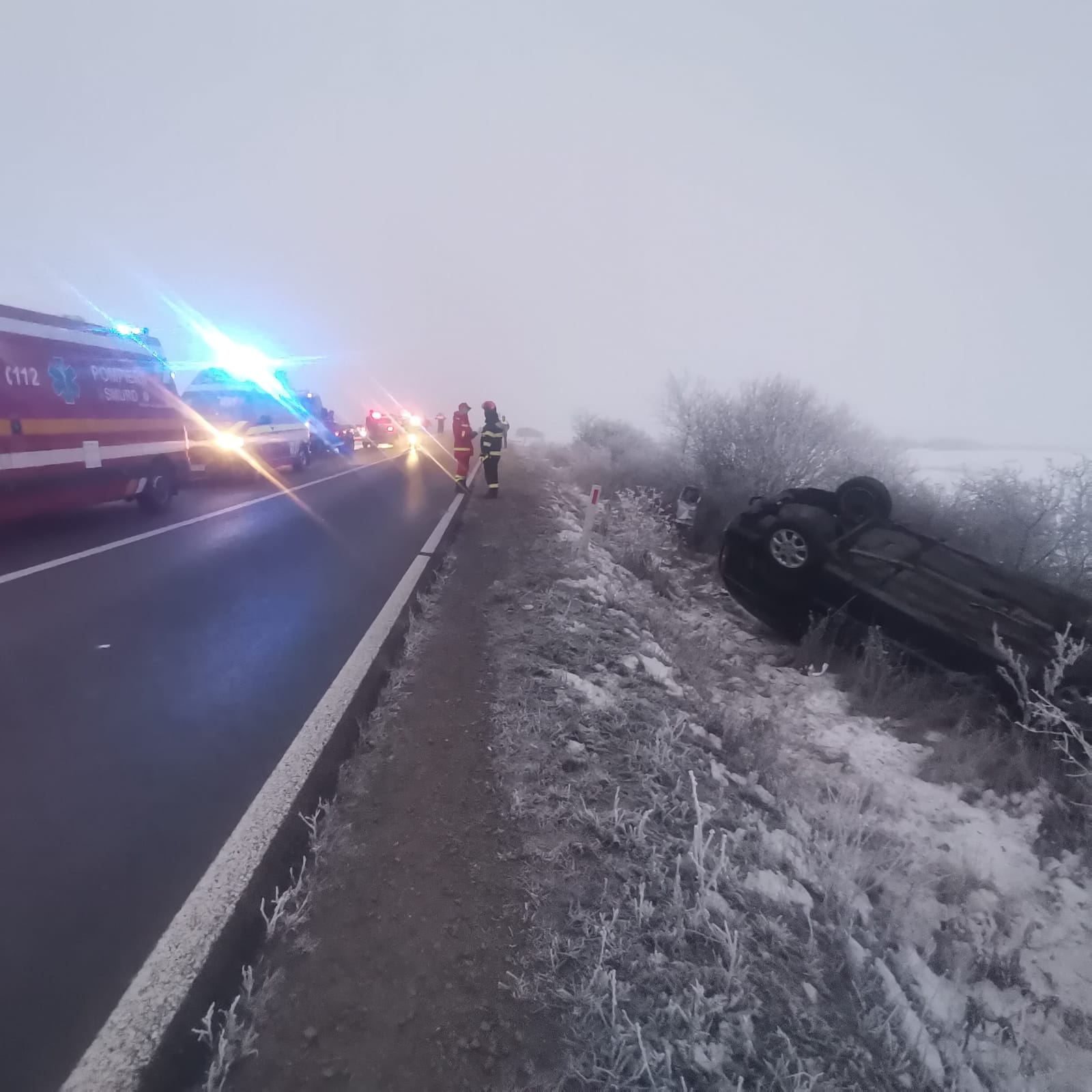 FOTO. TRAGEDIE  Accident mortal pe DN 1F, între Tășnad și Căuaș. Un bărbat de 50 de ani și-a pierdut viața