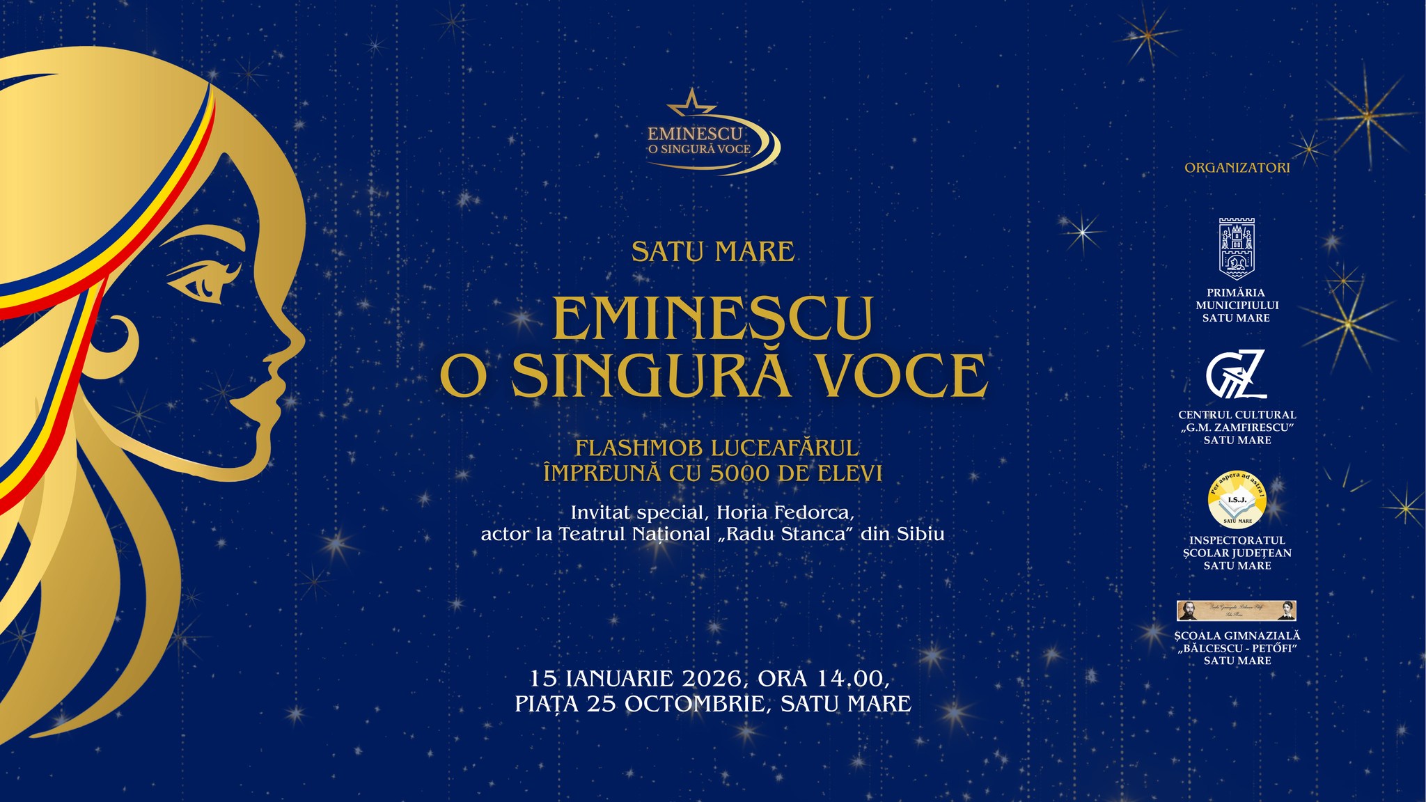 CULTURĂ 5.000 de elevi vor da glas „Luceafărului” în Piața 25 Octombrie, de Ziua Culturii Naționale