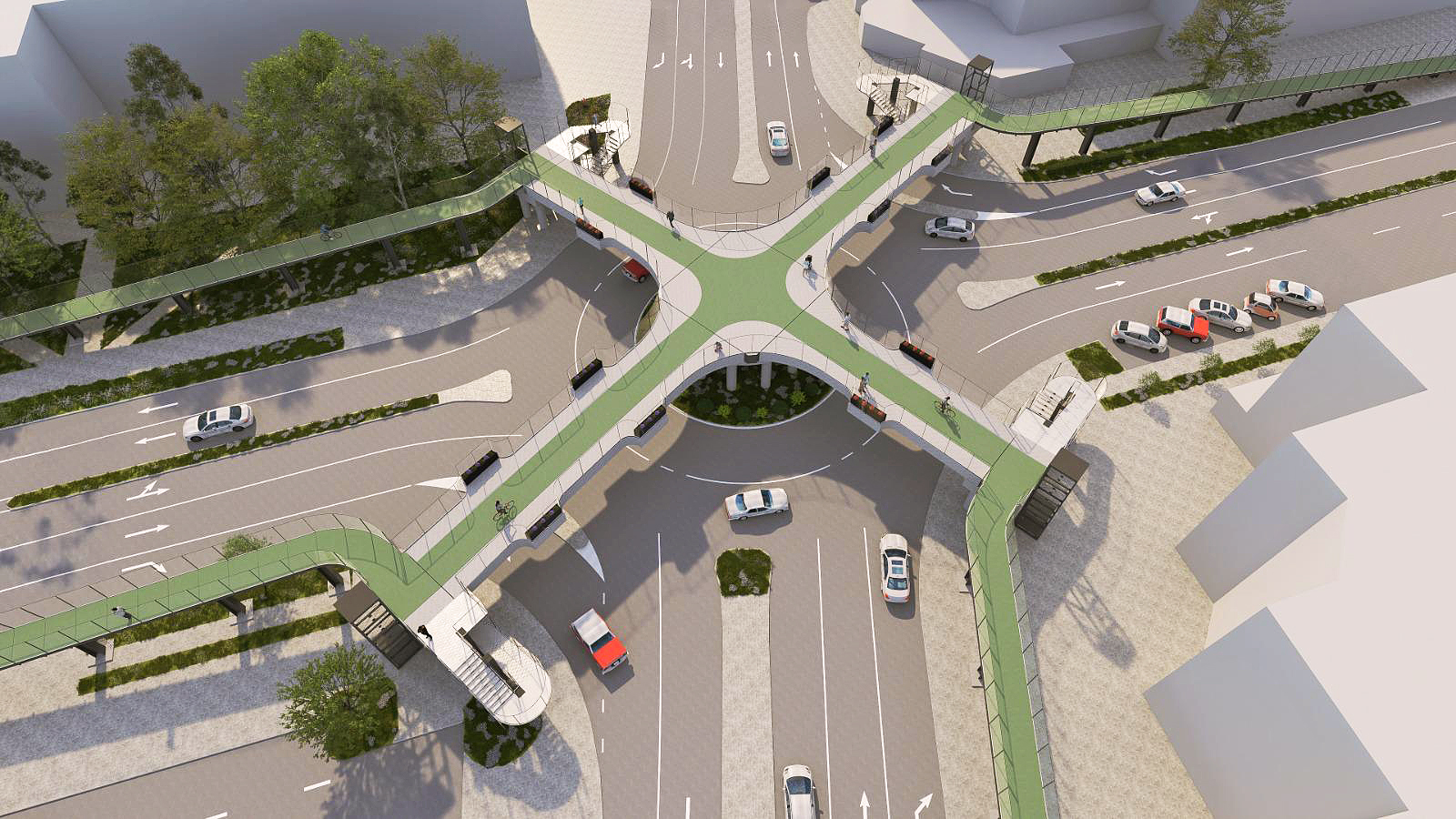 MOBILITATE Pasarelă pietonală și velo supraterană la intersecția Crinul, în faza de obținere a autorizației de construire