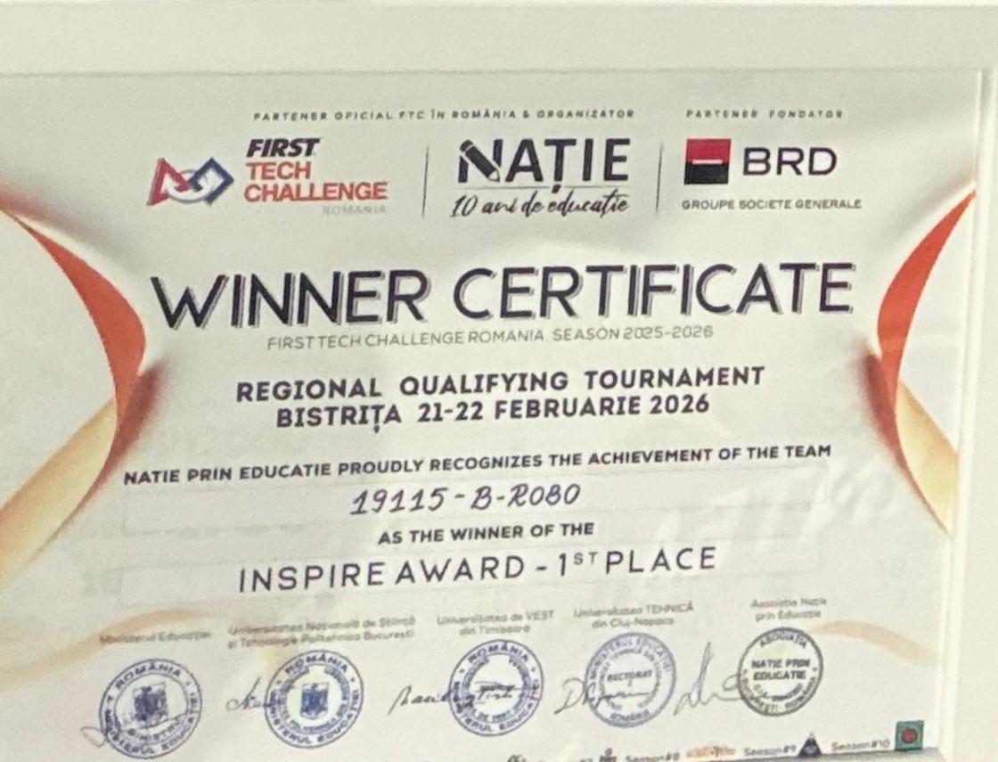 B-Robo #19115: Performață remarcabilă și calificare la etapa națională