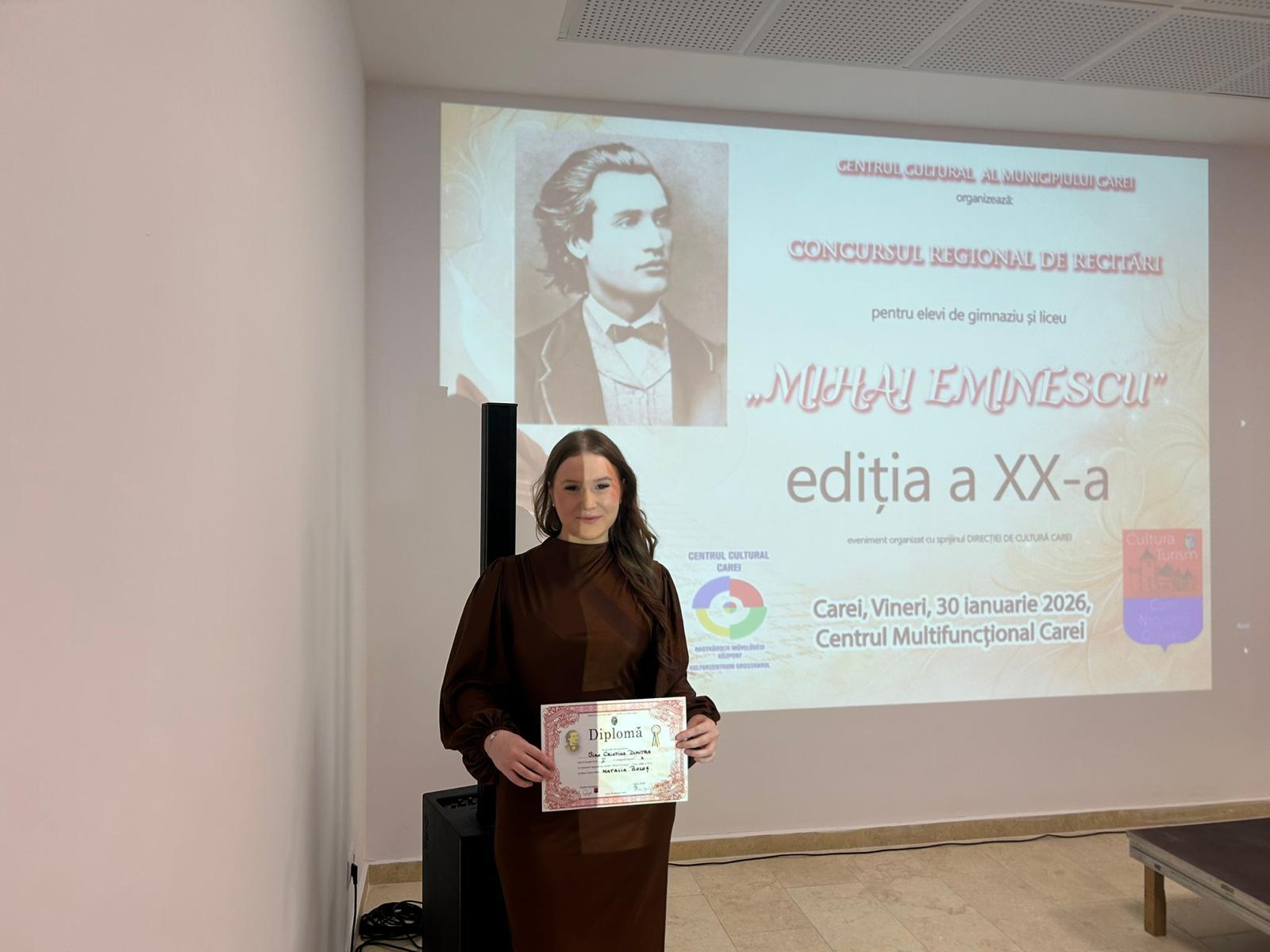 Concursul regional de recitări „Mihai Eminescu”, ediția a XX-a, 30 ianuarie 2026, Carei